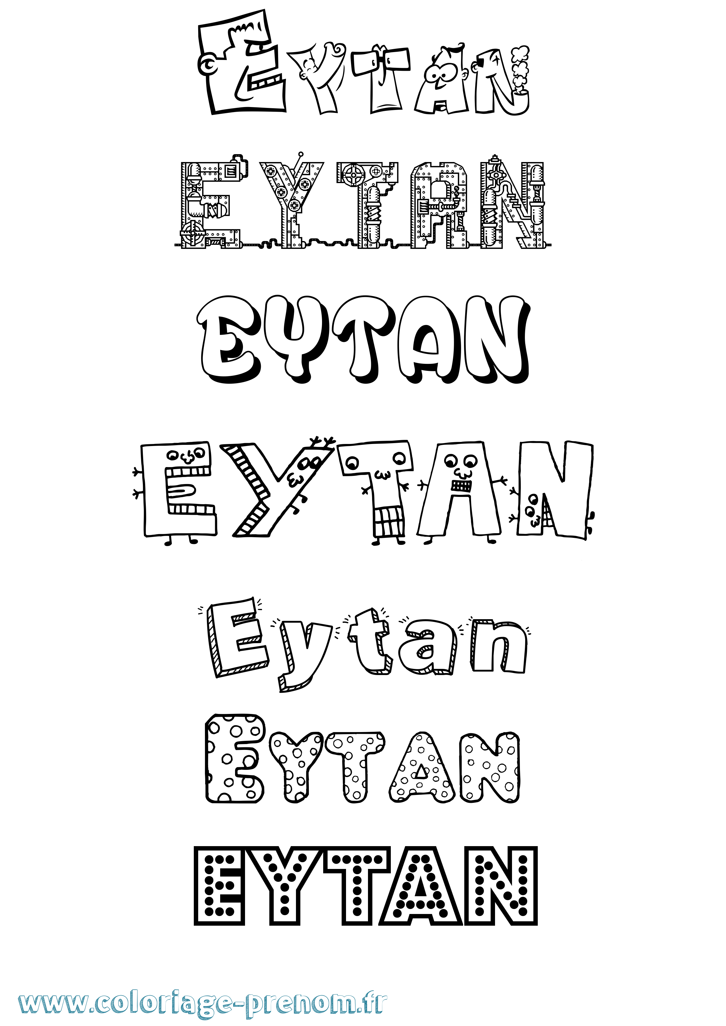 Coloriage prénom Eytan Fun