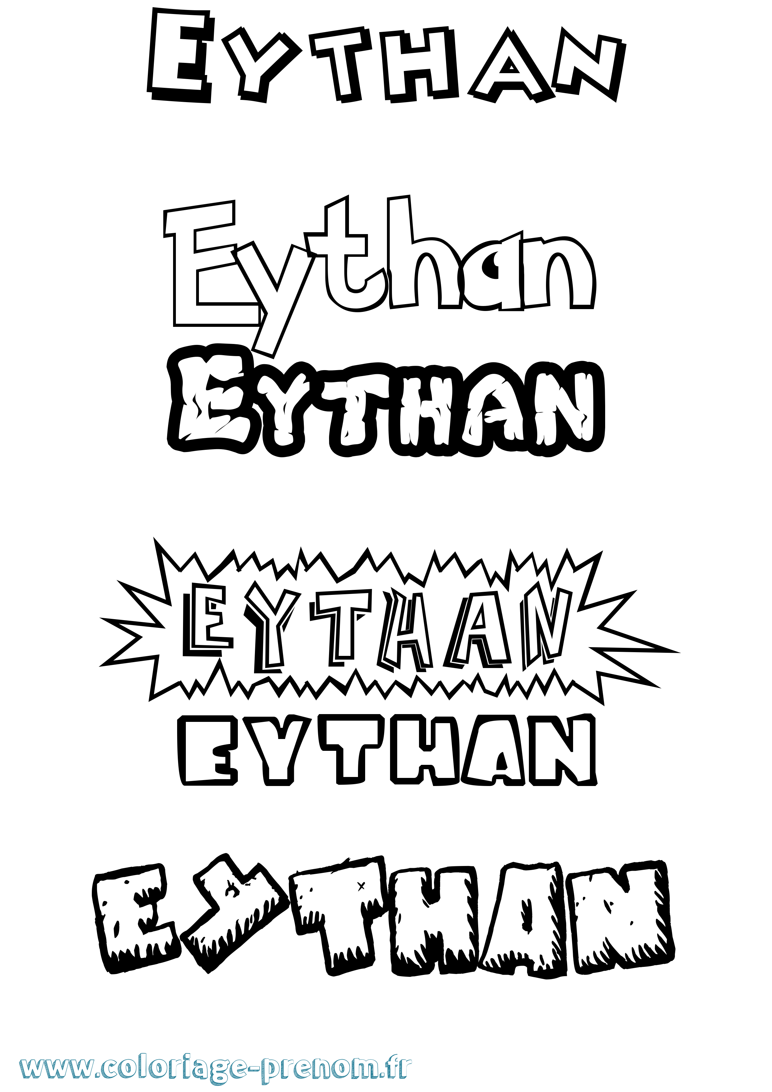 Coloriage Eythan Dessin Animé Coloriage prénom Eythan Dessin Animé