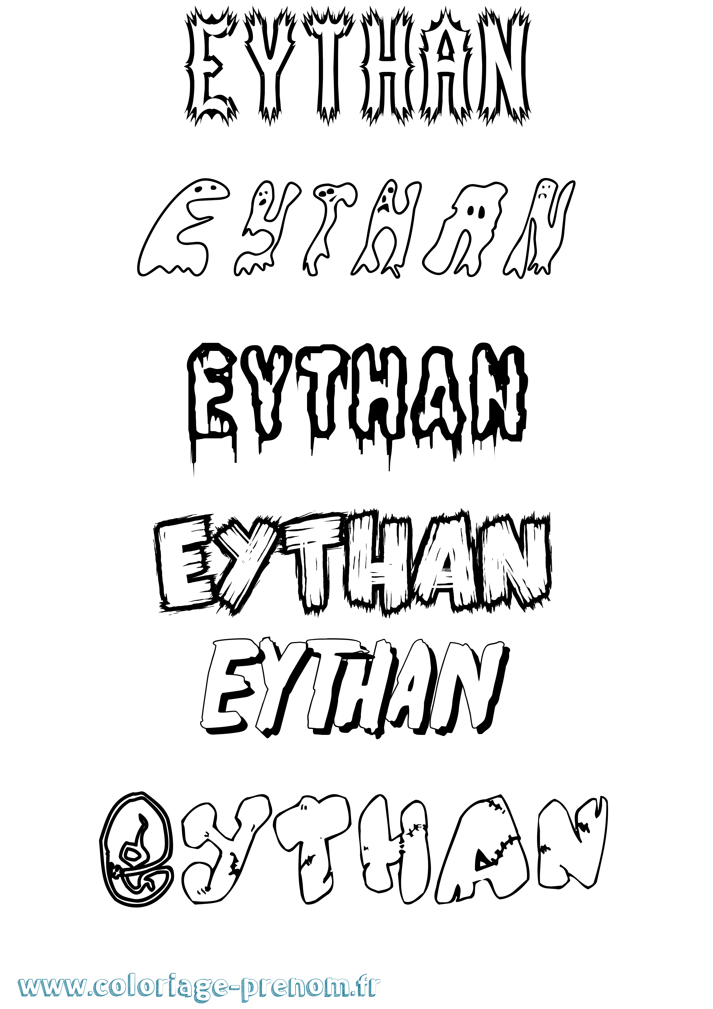 Coloriage prénom Eythan Frisson