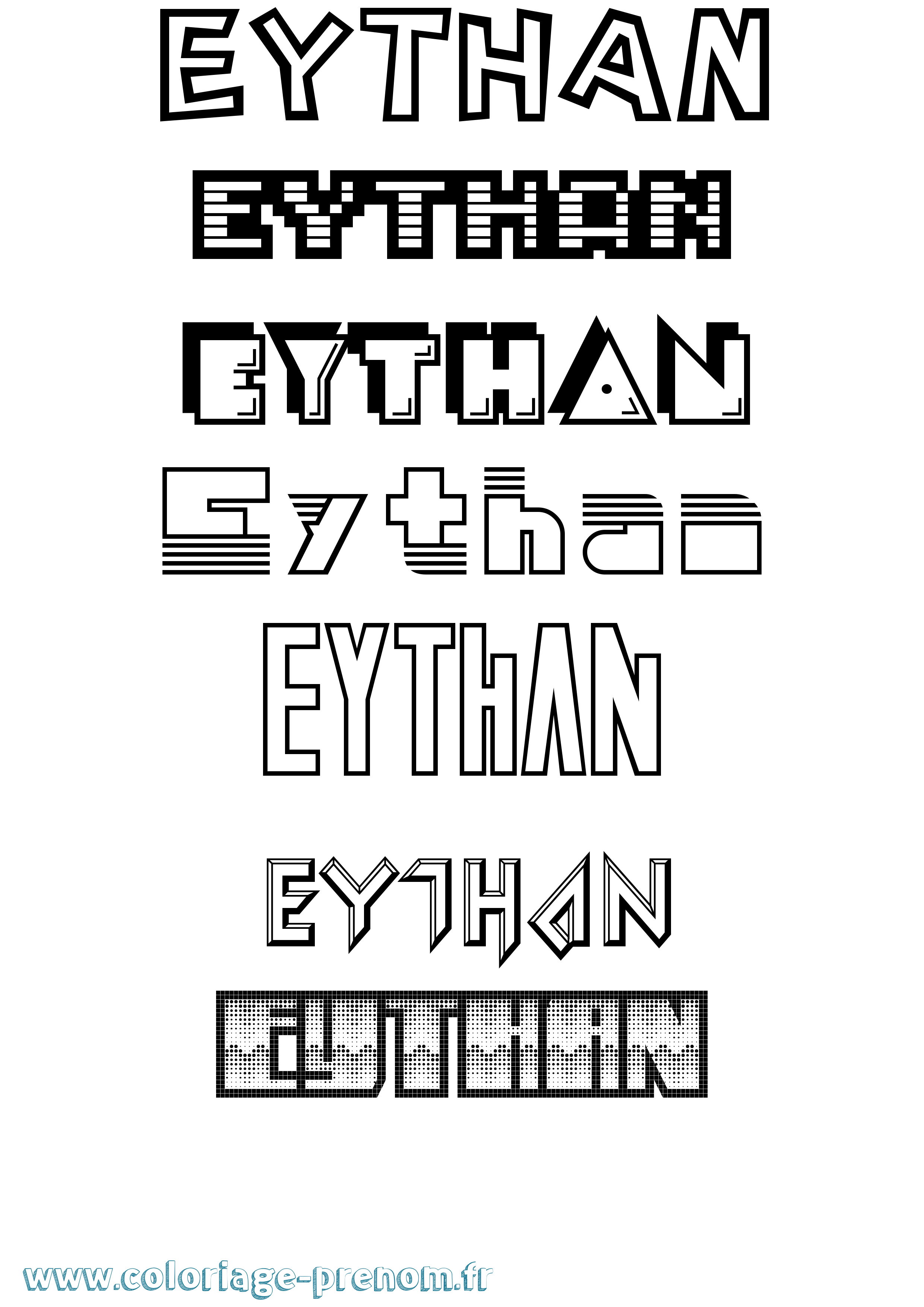 Coloriage Eythan Jeux Vidéos Coloriage prénom Eythan Jeux Vidéos