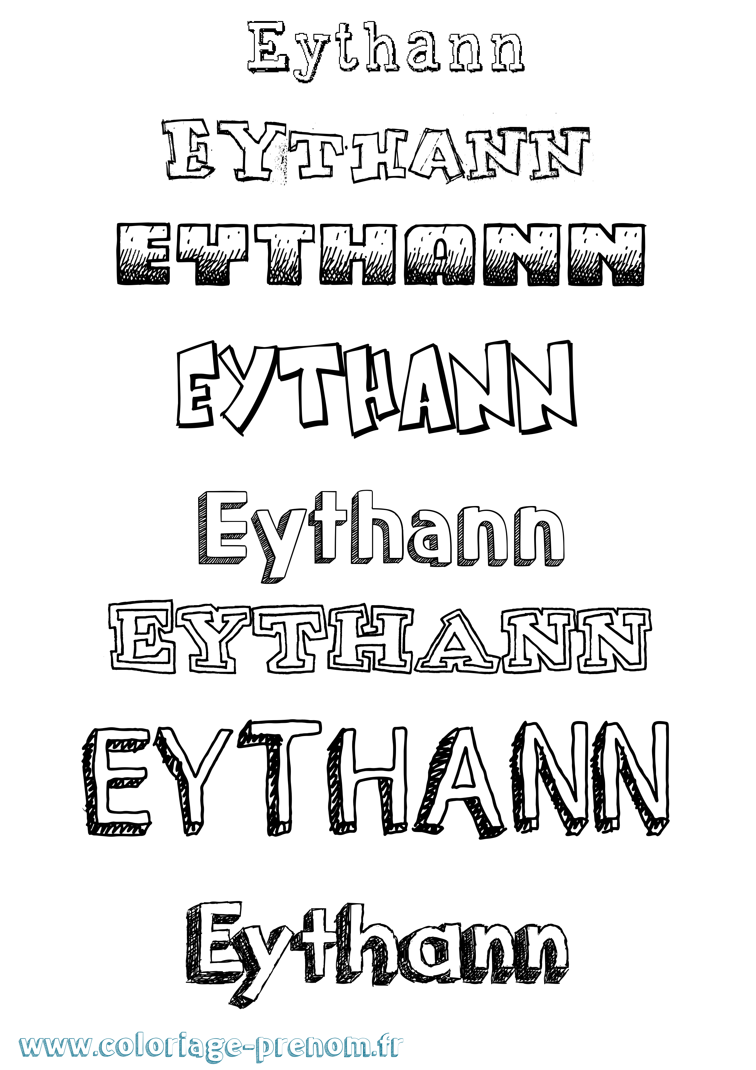 Coloriage prénom Eythann Dessiné