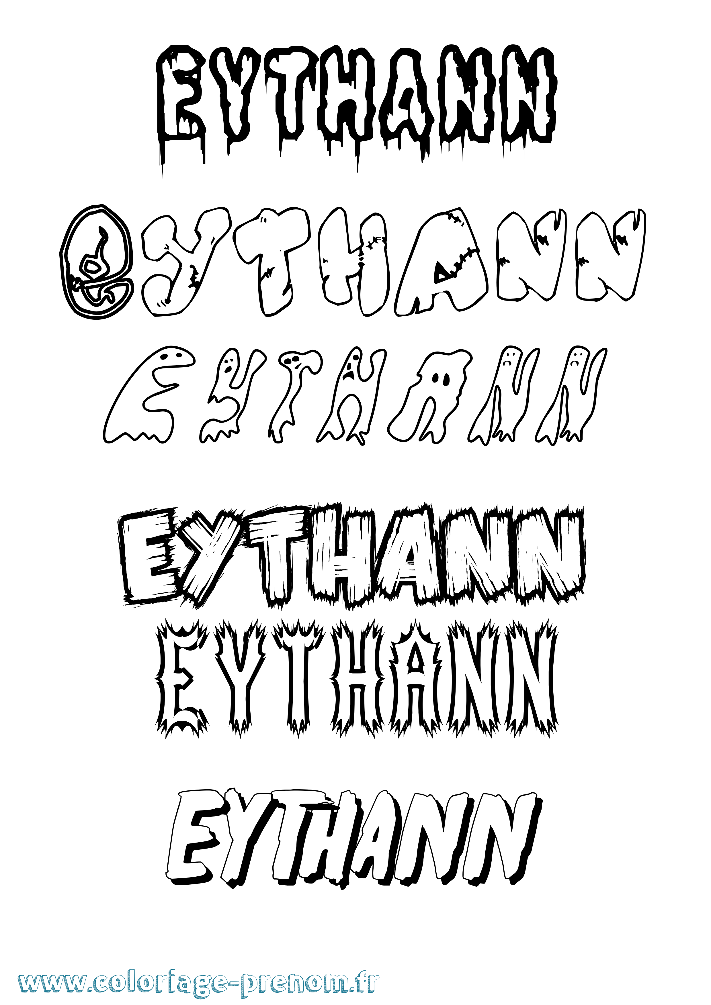 Coloriage prénom Eythann Frisson