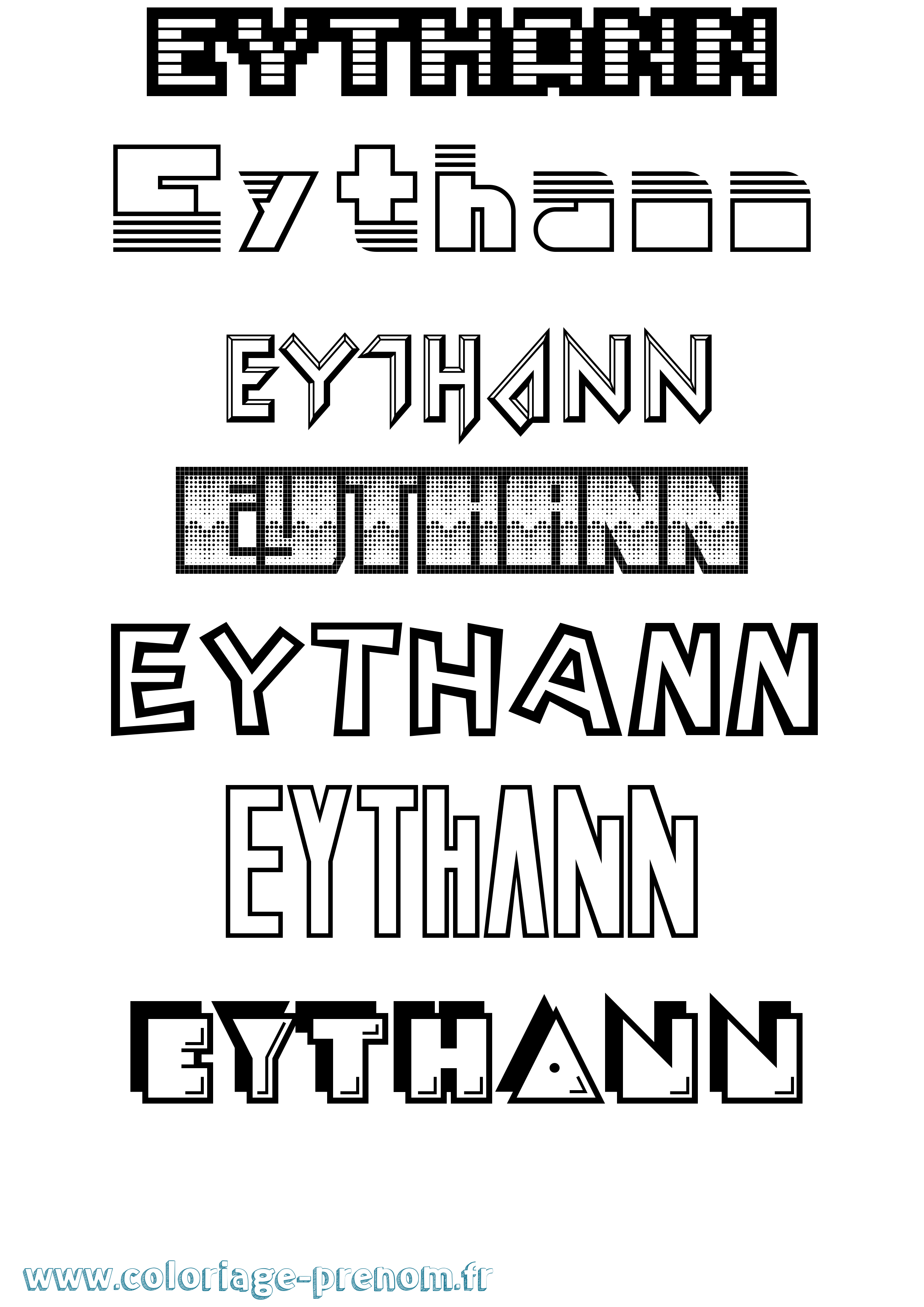 Coloriage prénom Eythann Jeux Vidéos