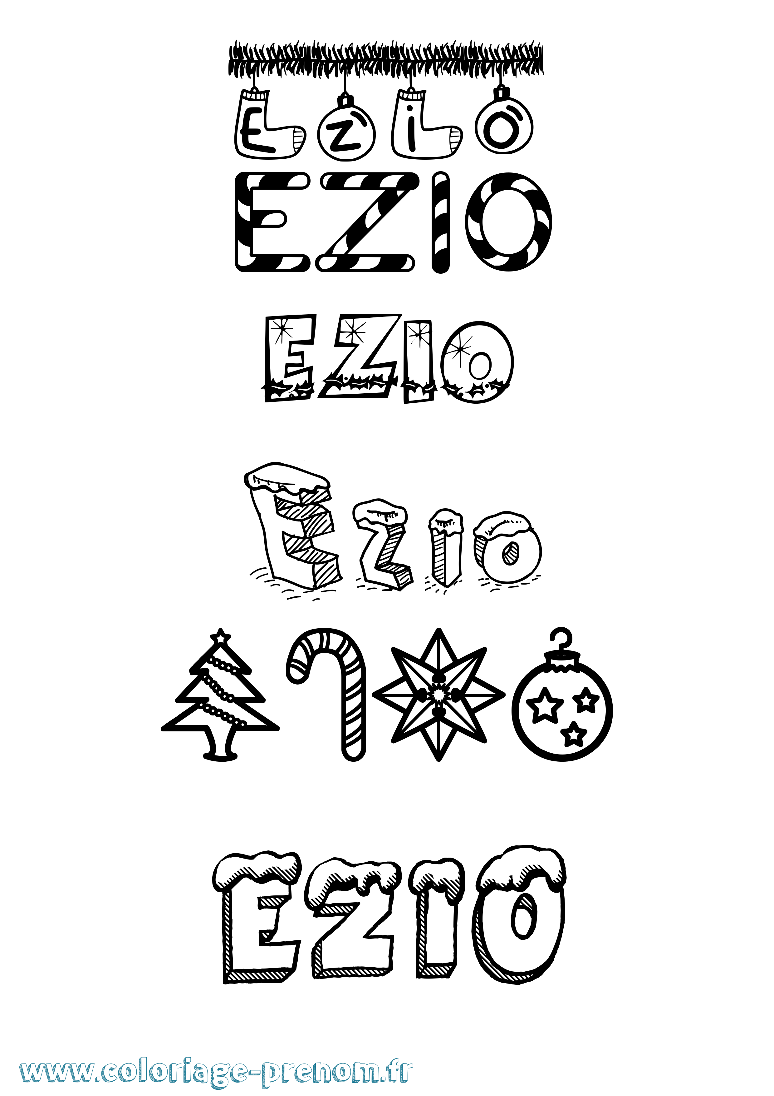 Coloriage Ezio Coloriage prénom Ezio