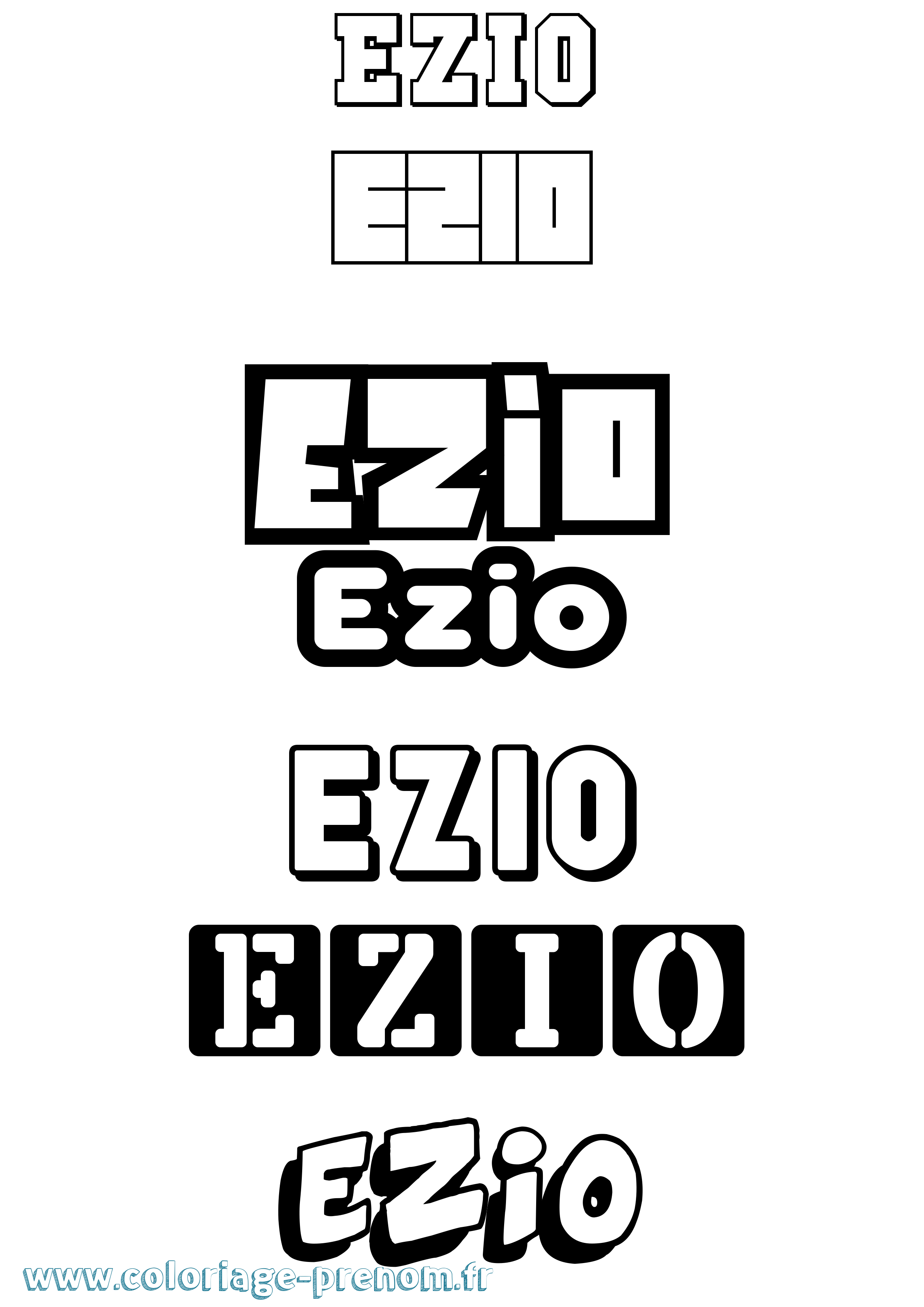 Coloriage prénom Ezio