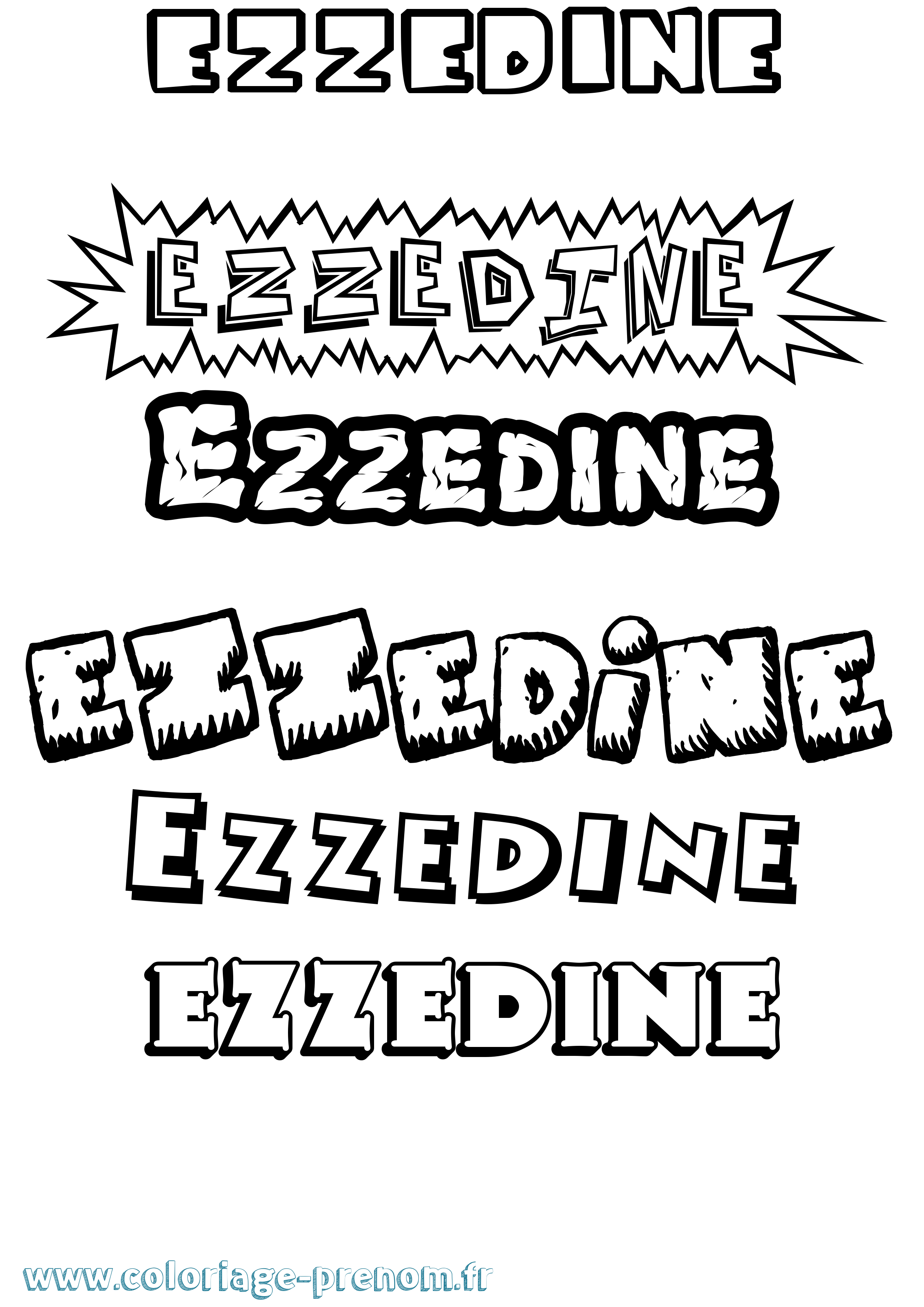 Coloriage prénom Ezzedine Dessin Animé