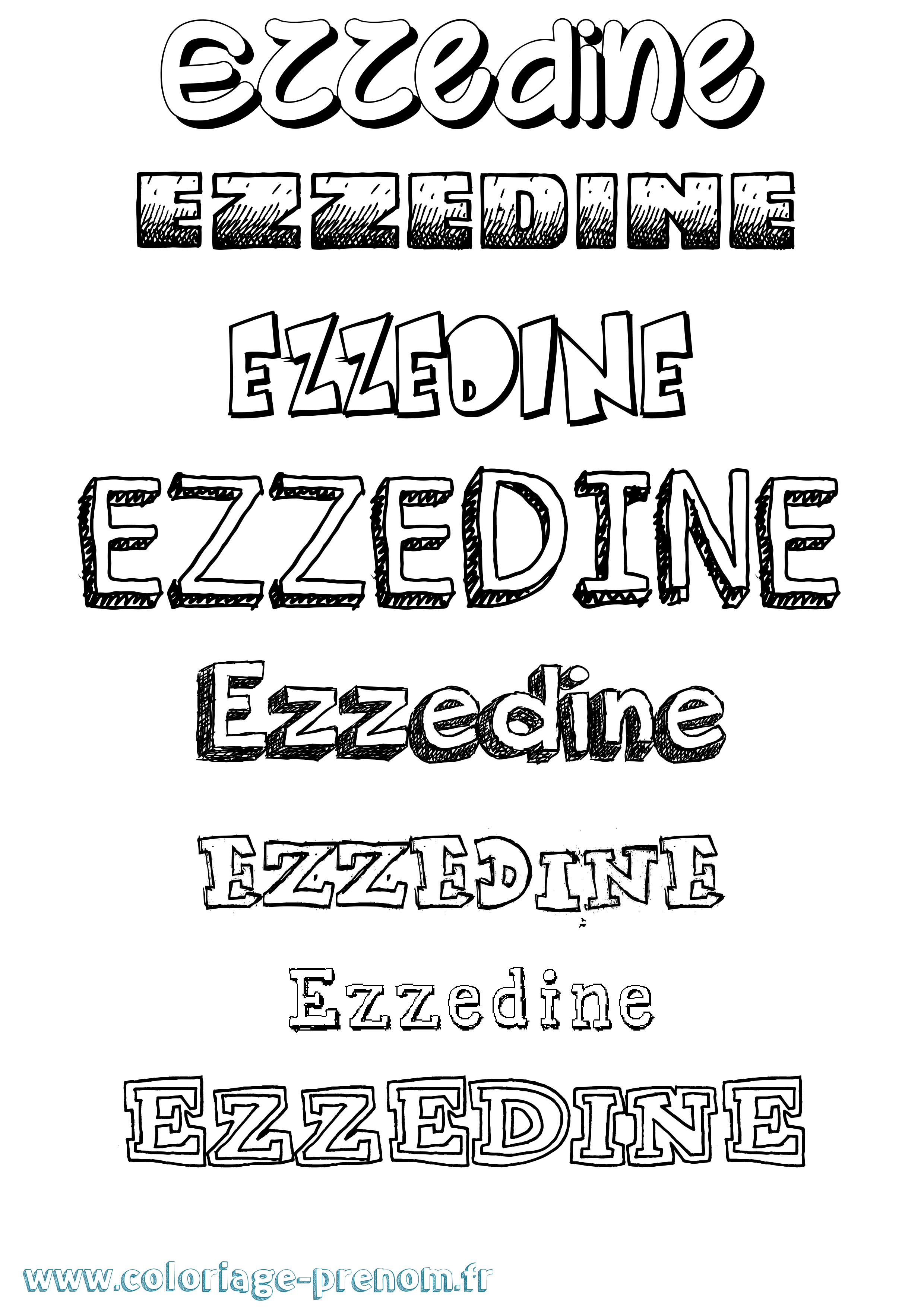 Coloriage prénom Ezzedine Dessiné