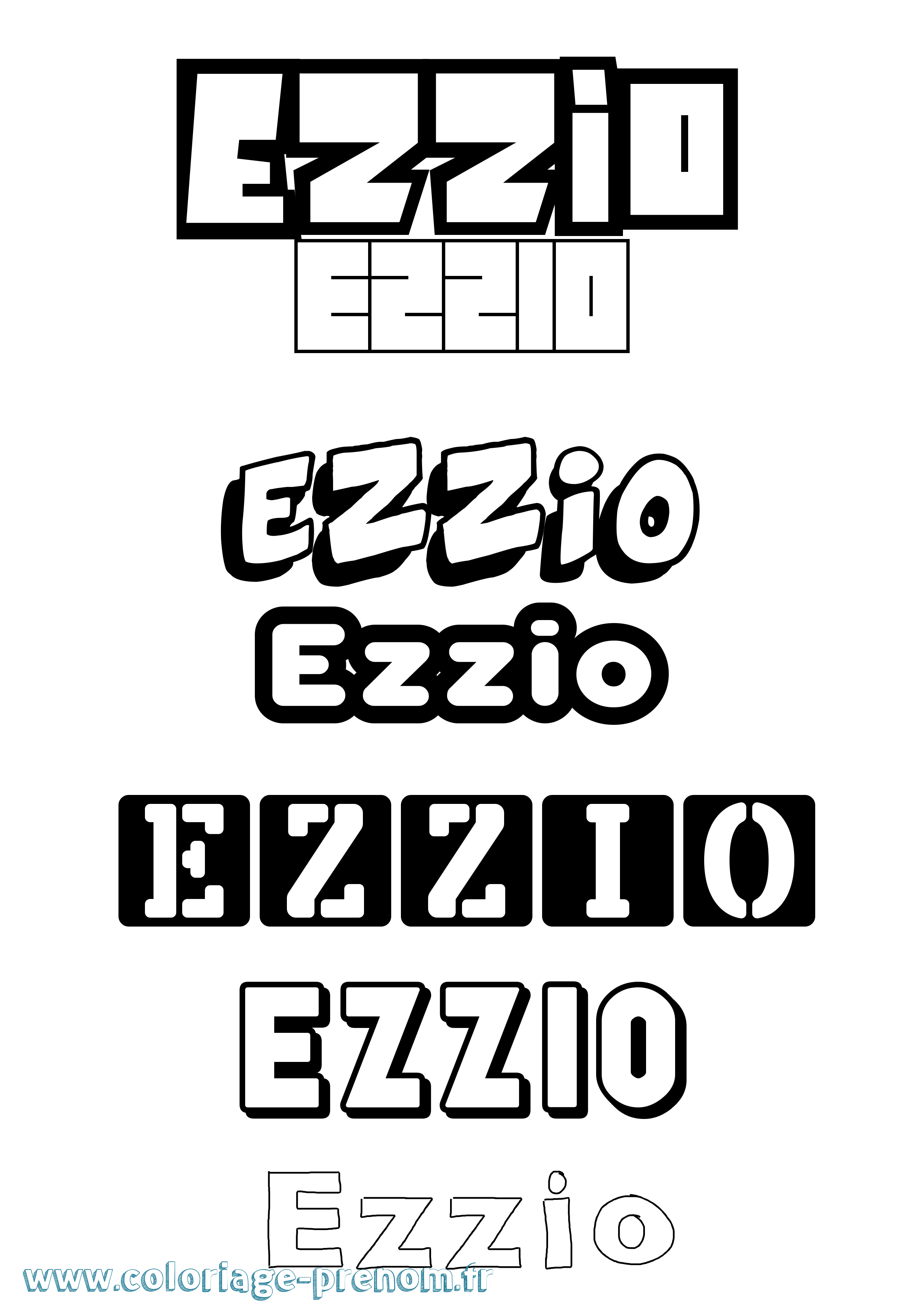 Coloriage prénom Ezzio Simple