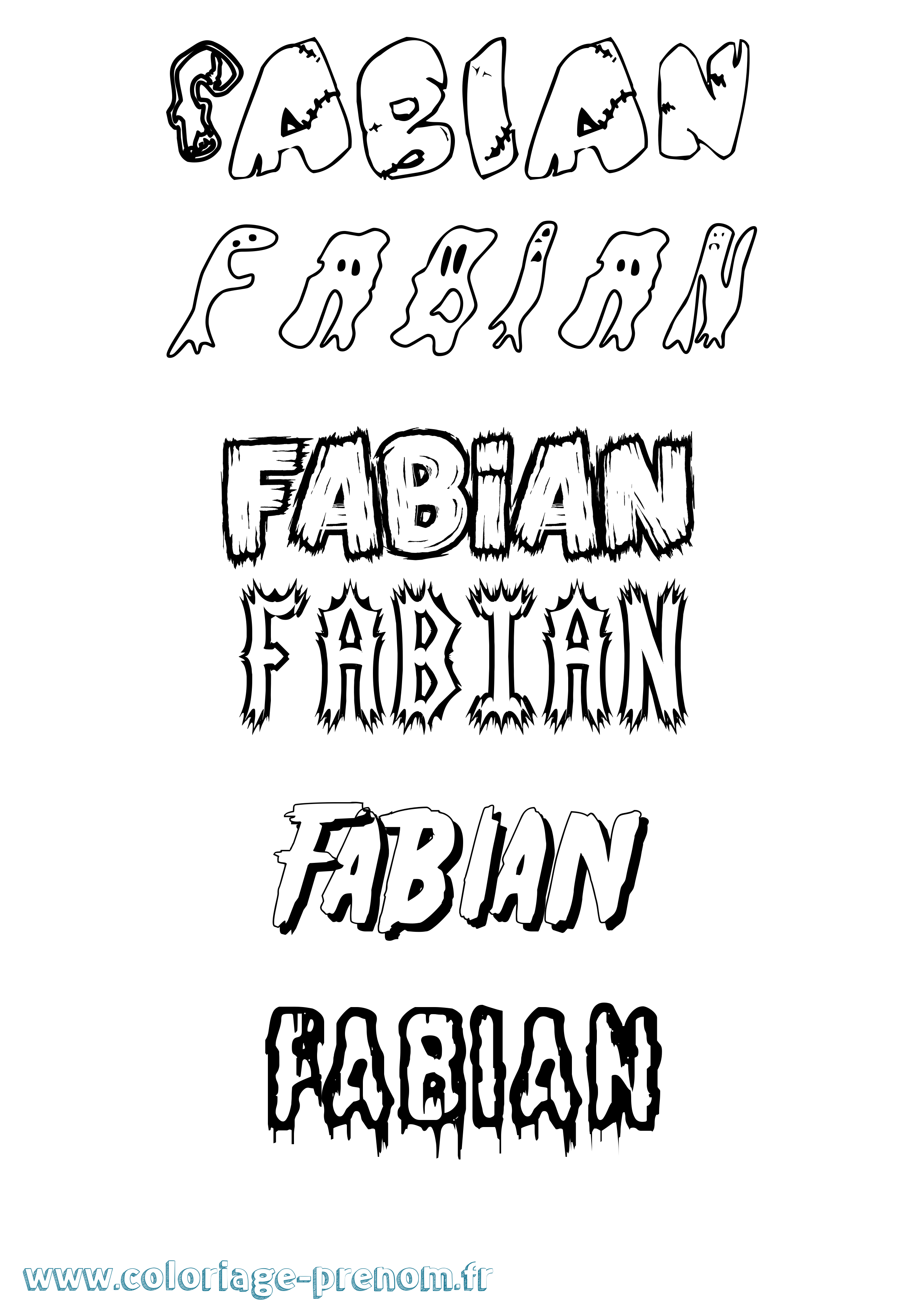 Coloriage prénom Fabian Frisson