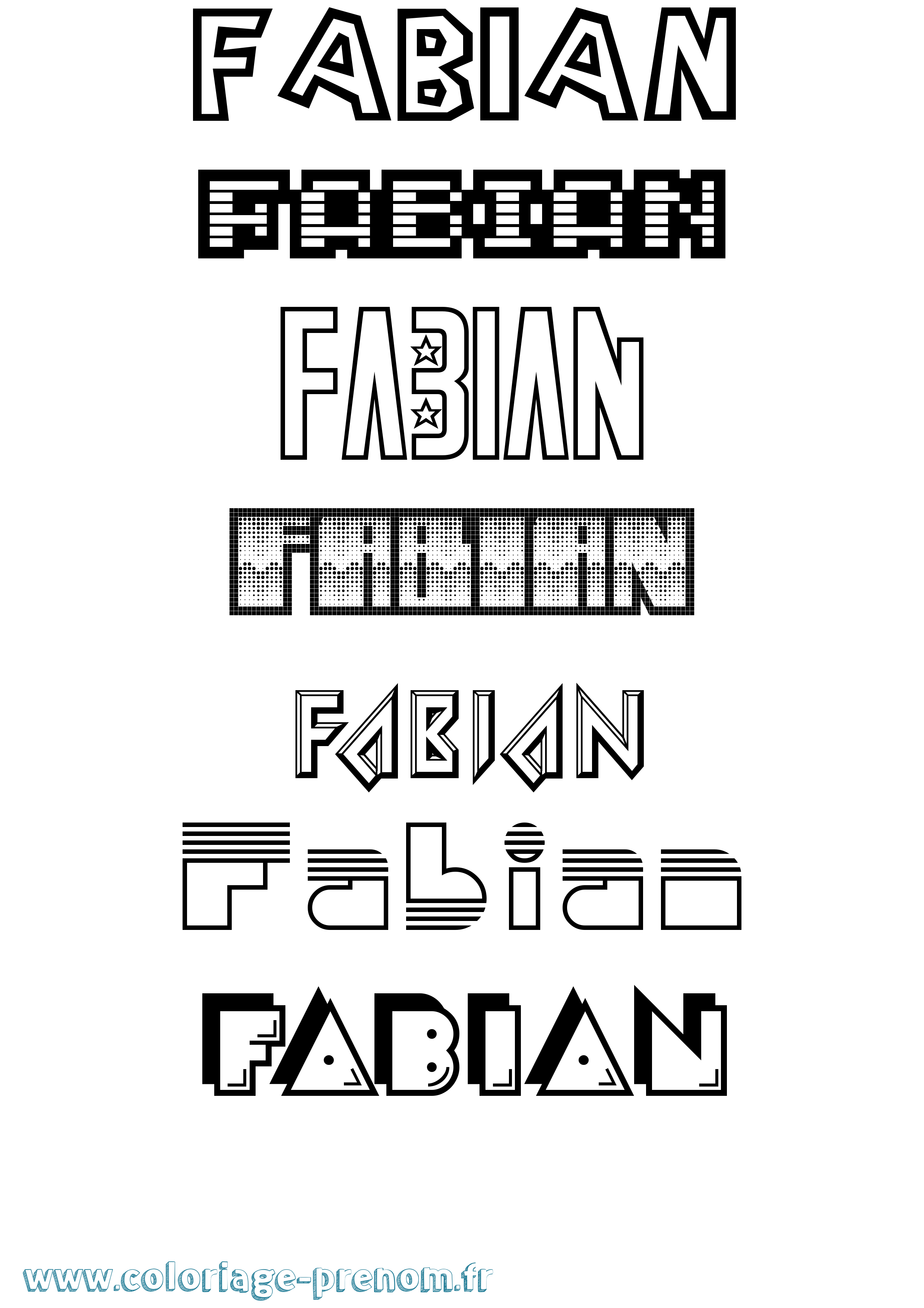 Coloriage prénom Fabian Jeux Vidéos