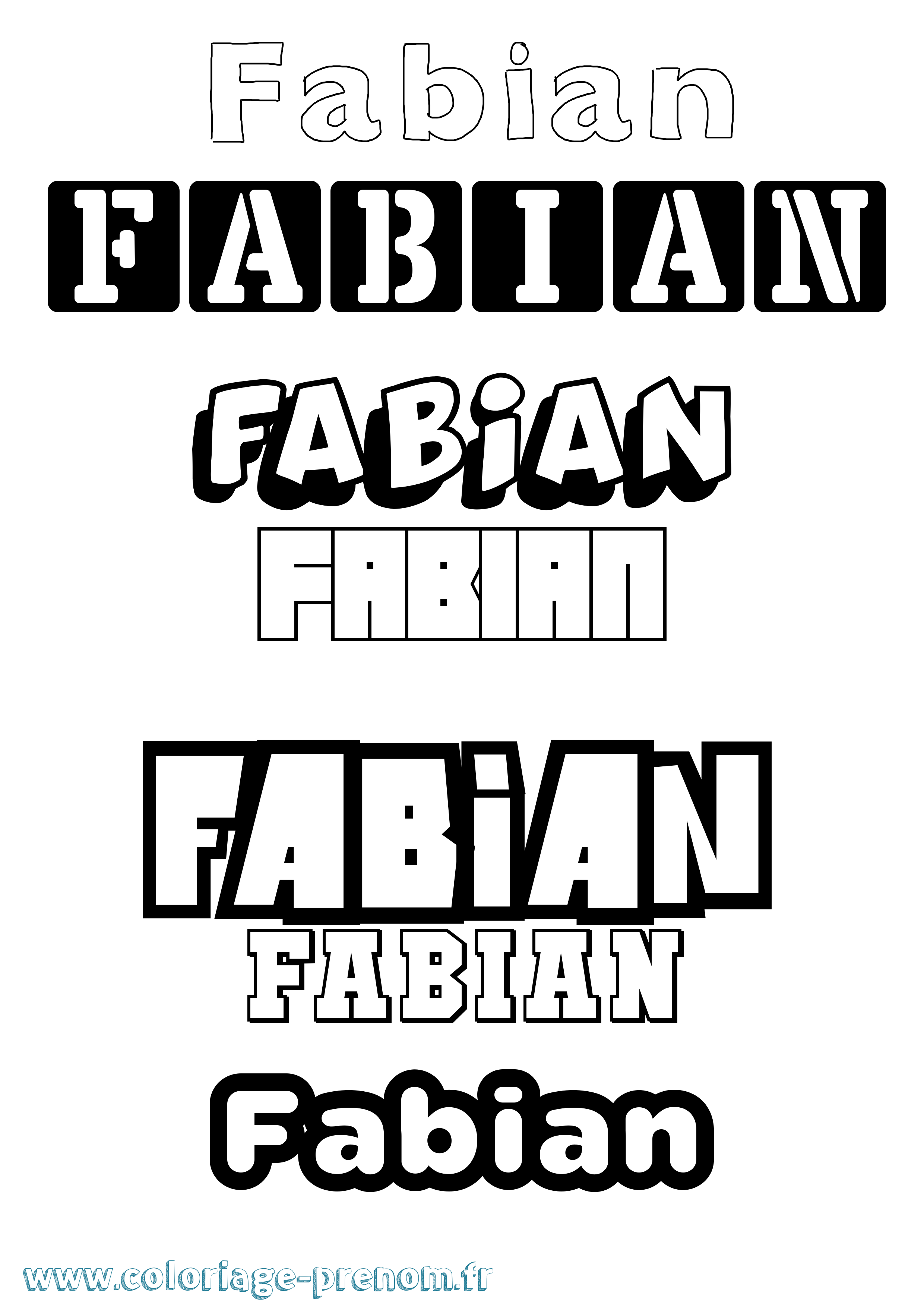 Coloriage prénom Fabian Simple