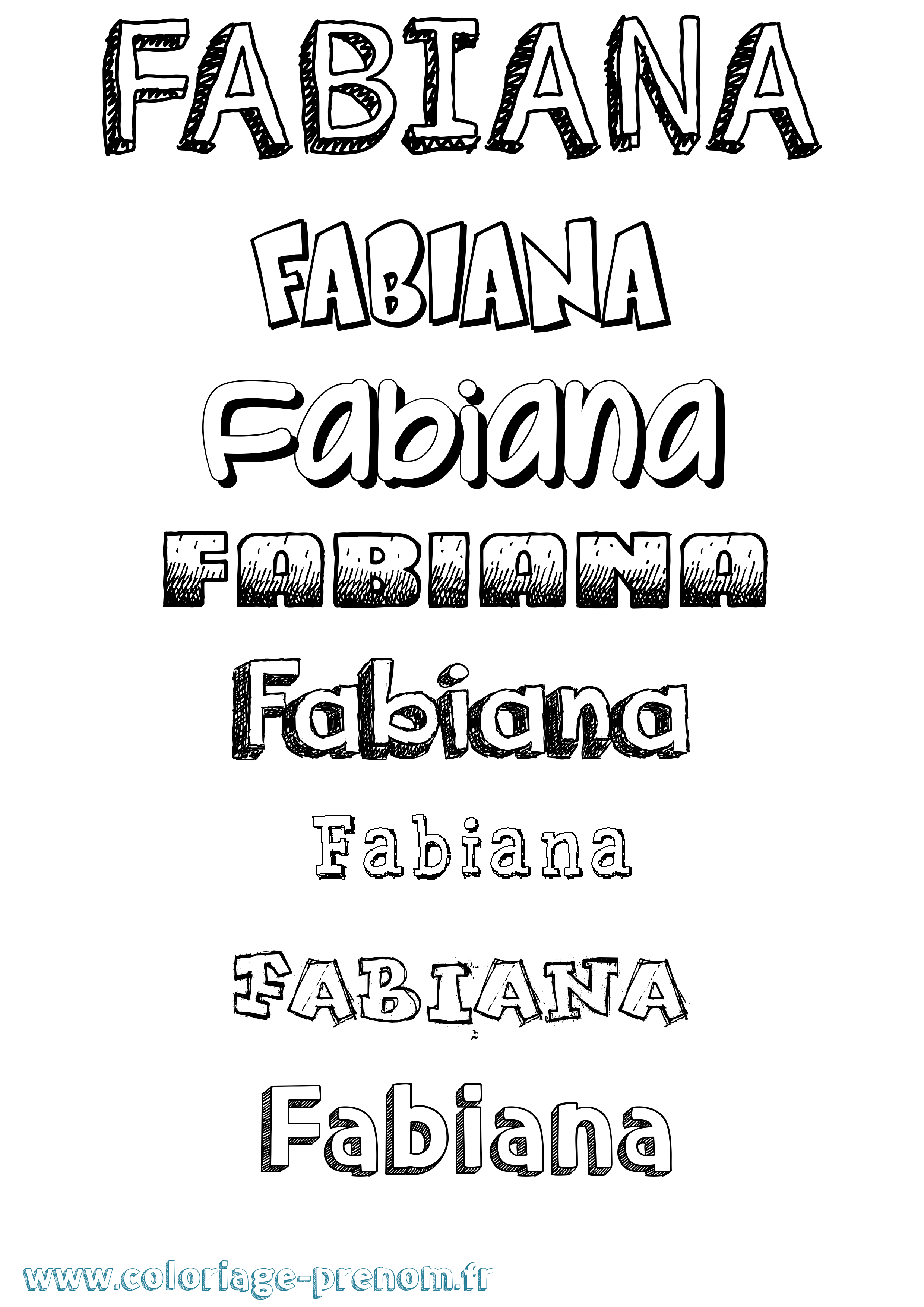 Coloriage prénom Fabiana Dessiné