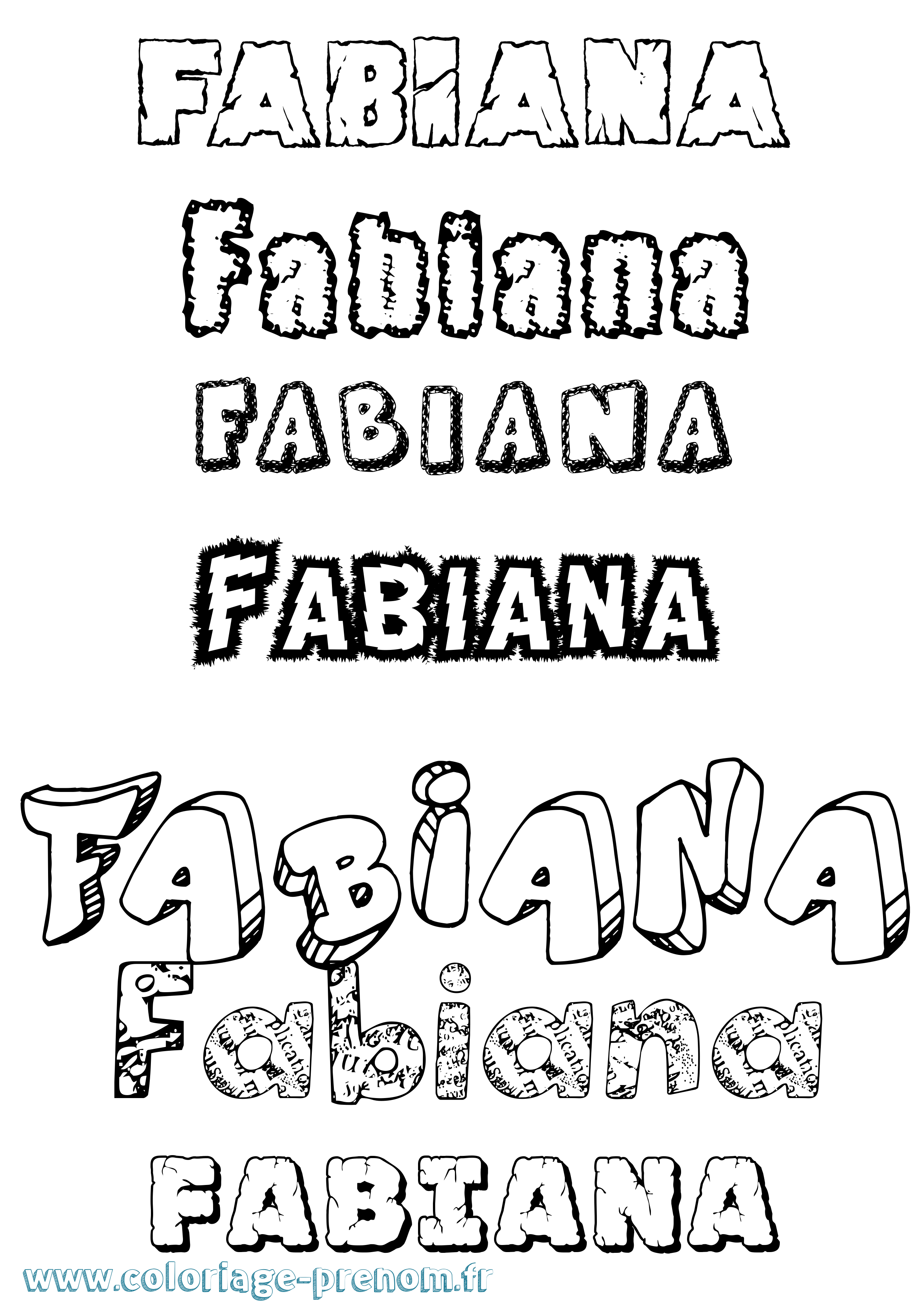 Coloriage prénom Fabiana Destructuré