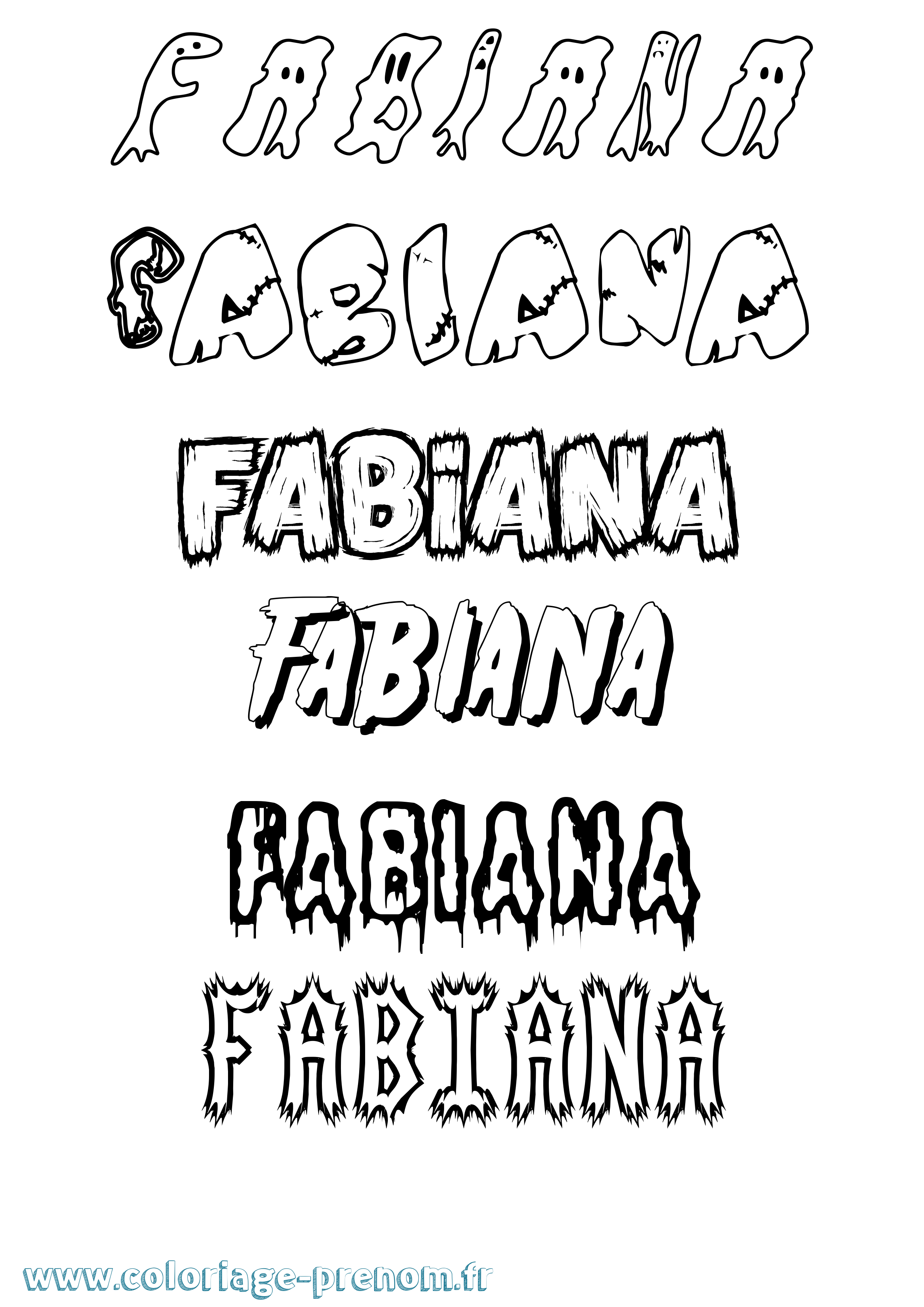 Coloriage prénom Fabiana Frisson