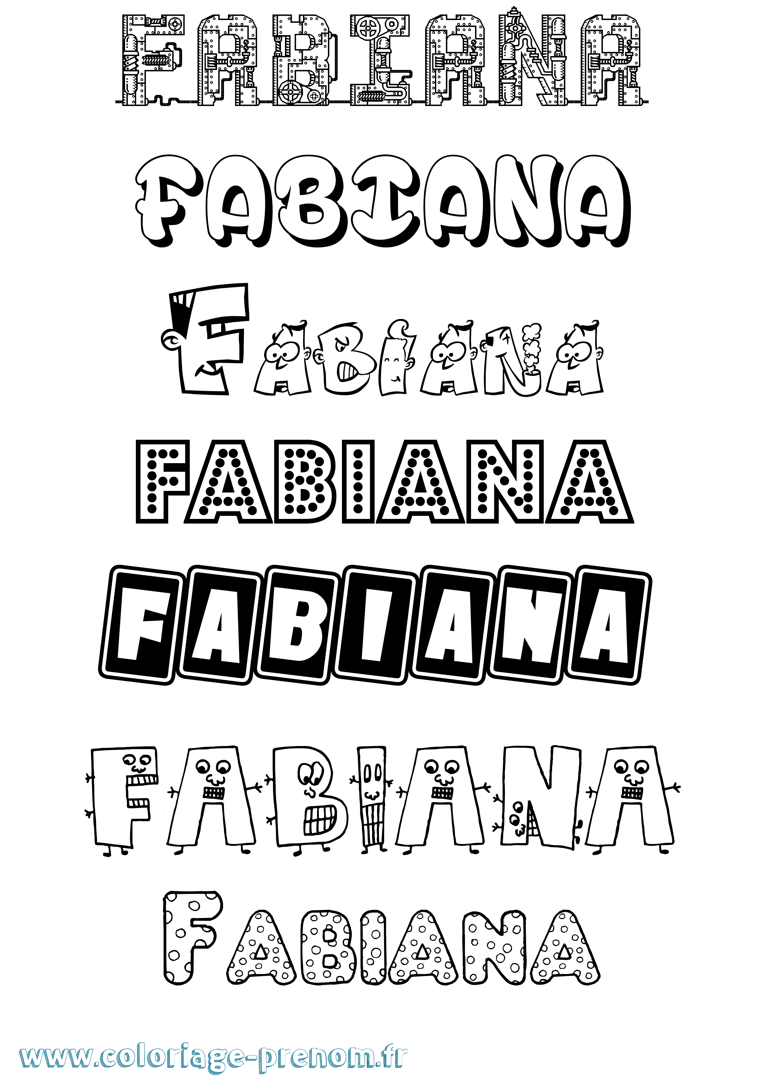 Coloriage prénom Fabiana Fun