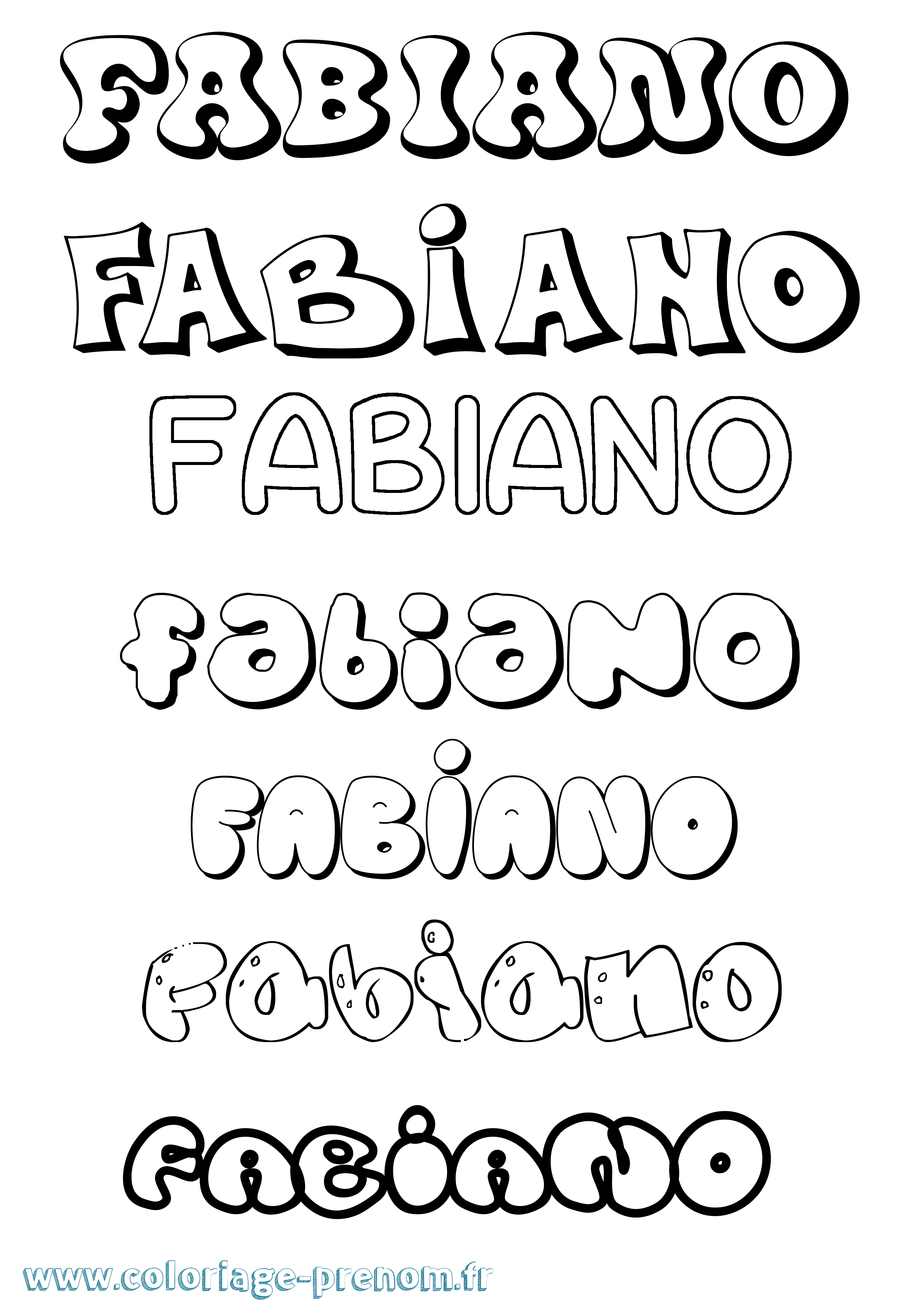 Coloriage prénom Fabiano Bubble