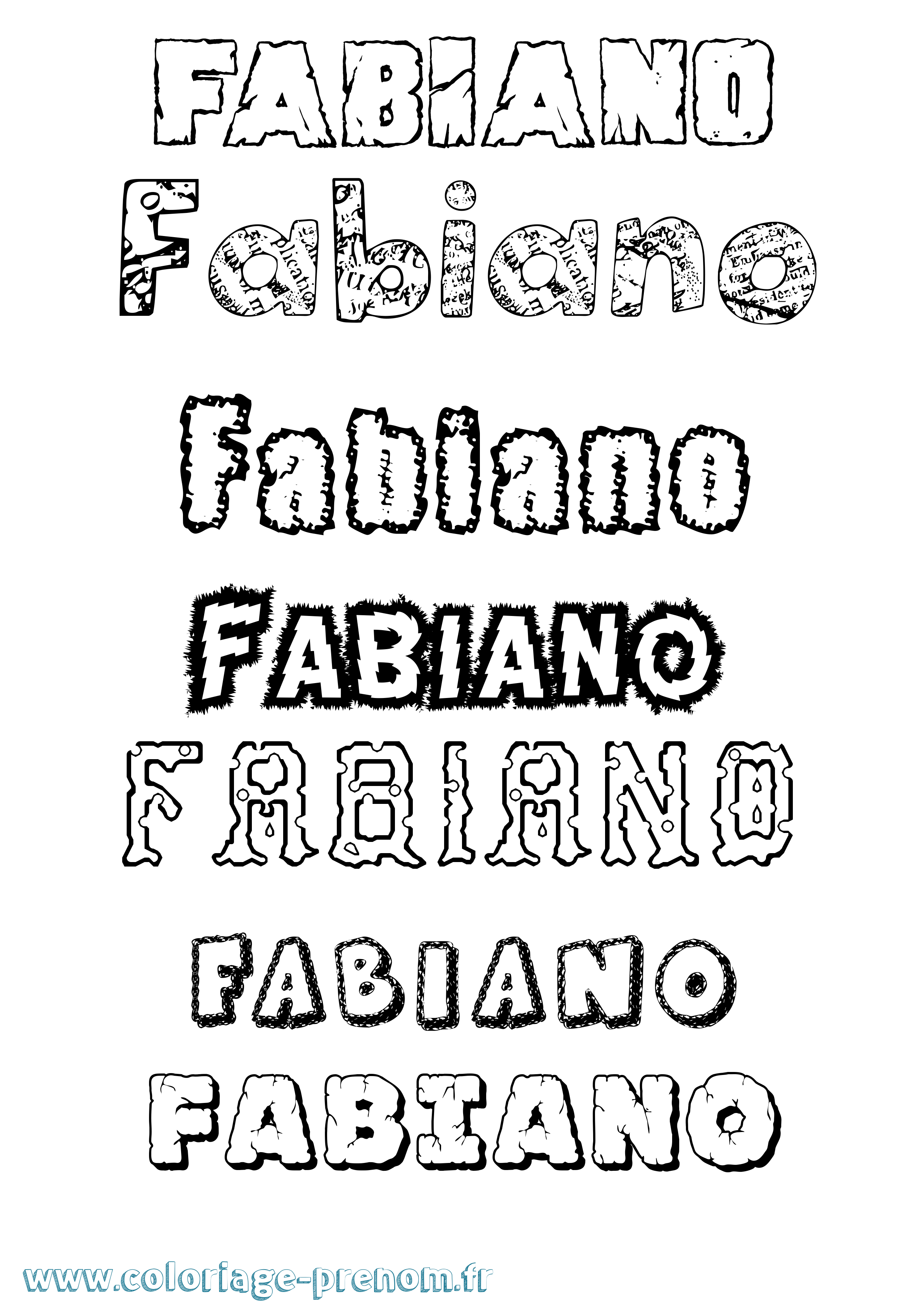 Coloriage prénom Fabiano Destructuré