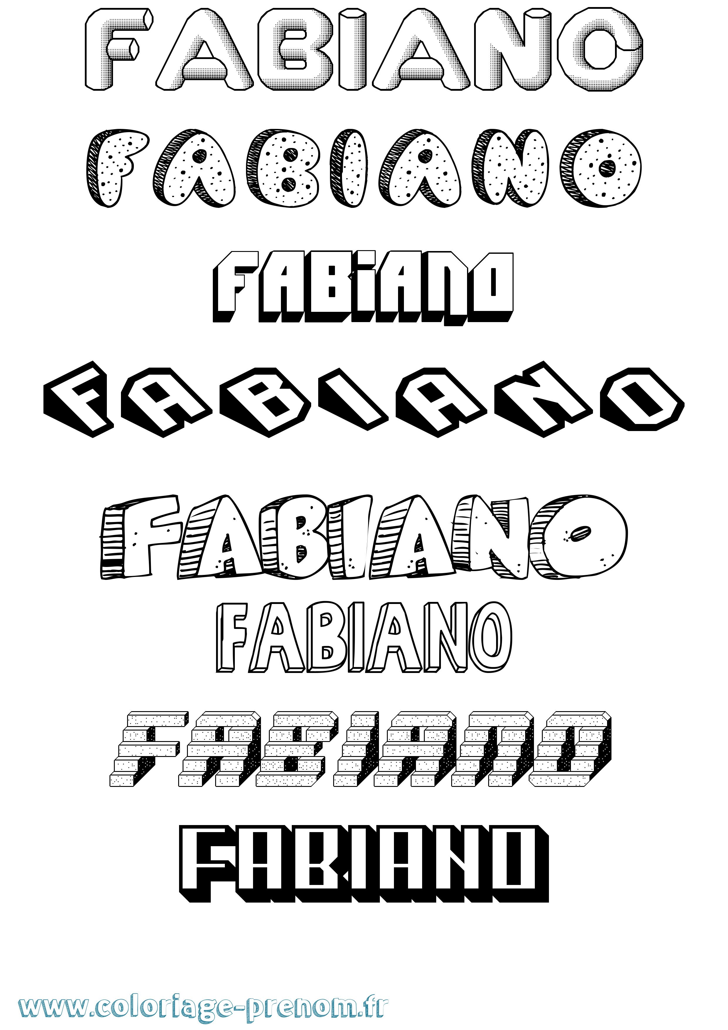 Coloriage Fabiano Effet 3D Coloriage prénom Fabiano Effet 3D