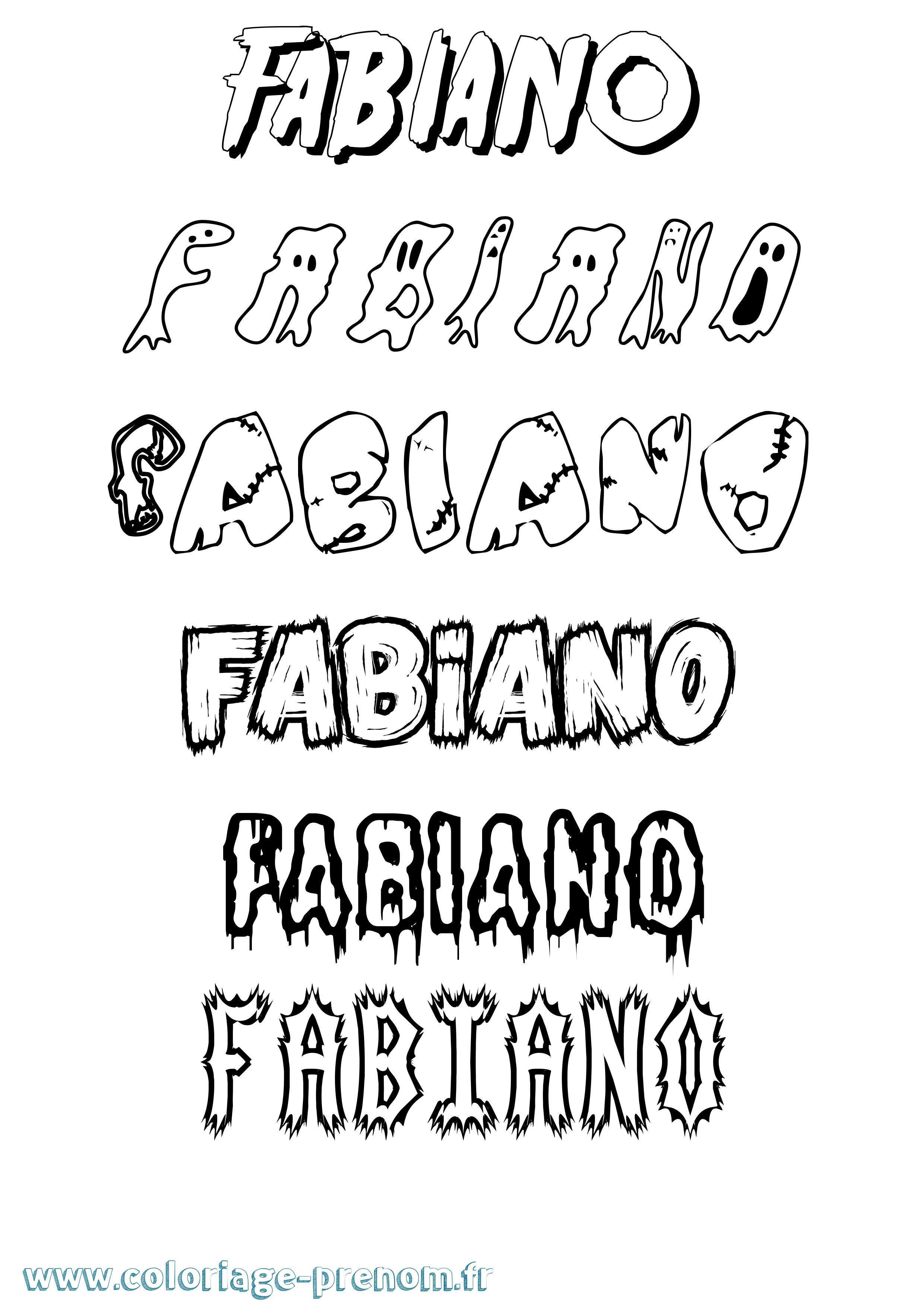 Coloriage Fabiano Frisson Coloriage prénom Fabiano Frisson