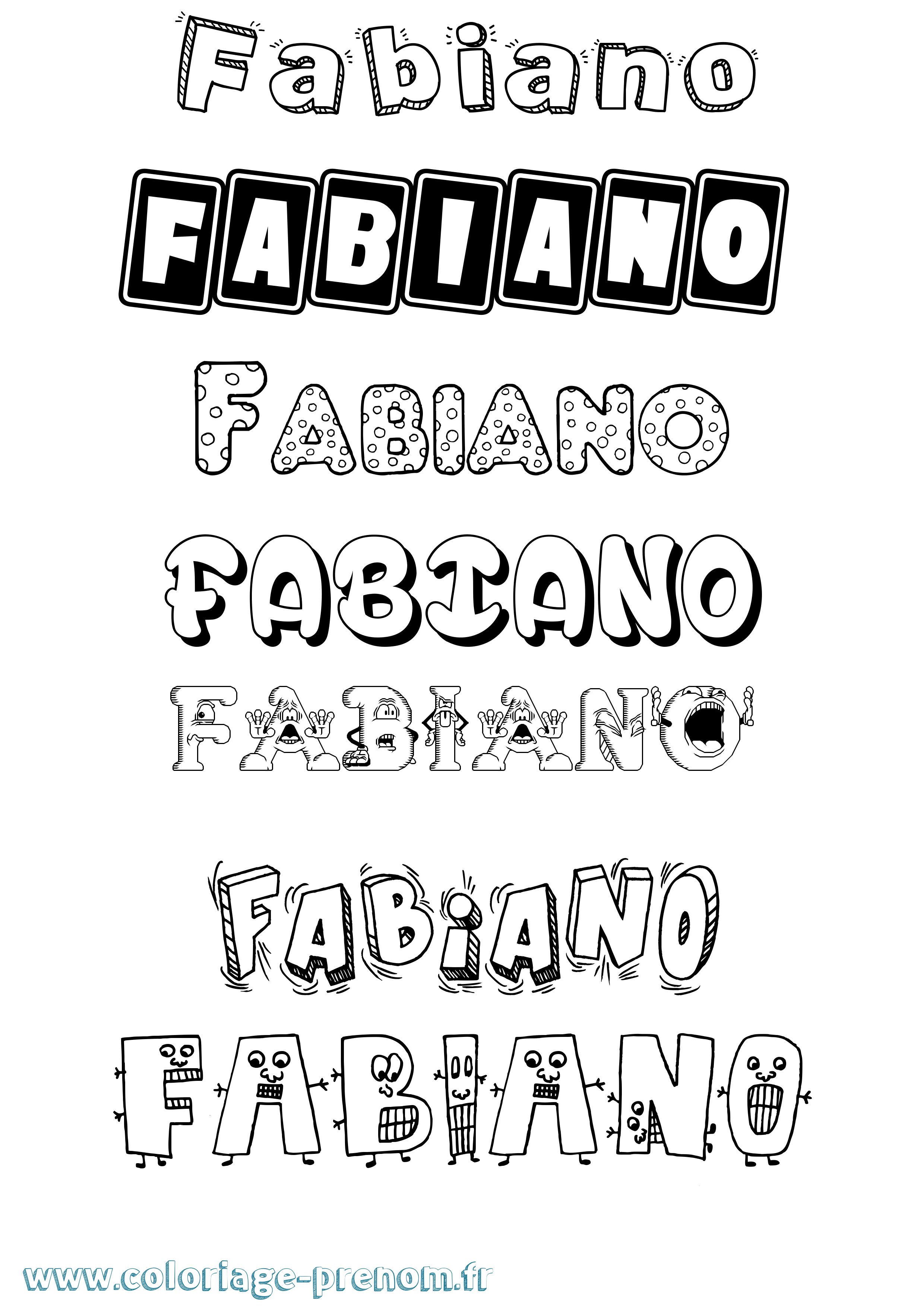 Coloriage Fabiano Fun Coloriage prénom Fabiano Fun