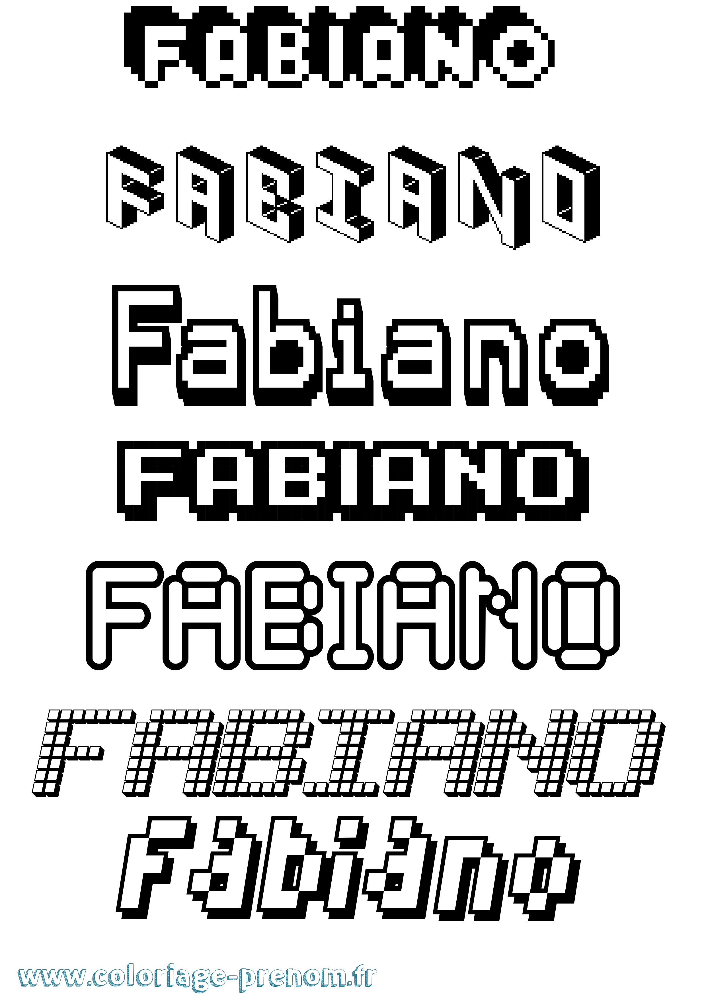 Coloriage Fabiano Pixel Coloriage prénom Fabiano Pixel