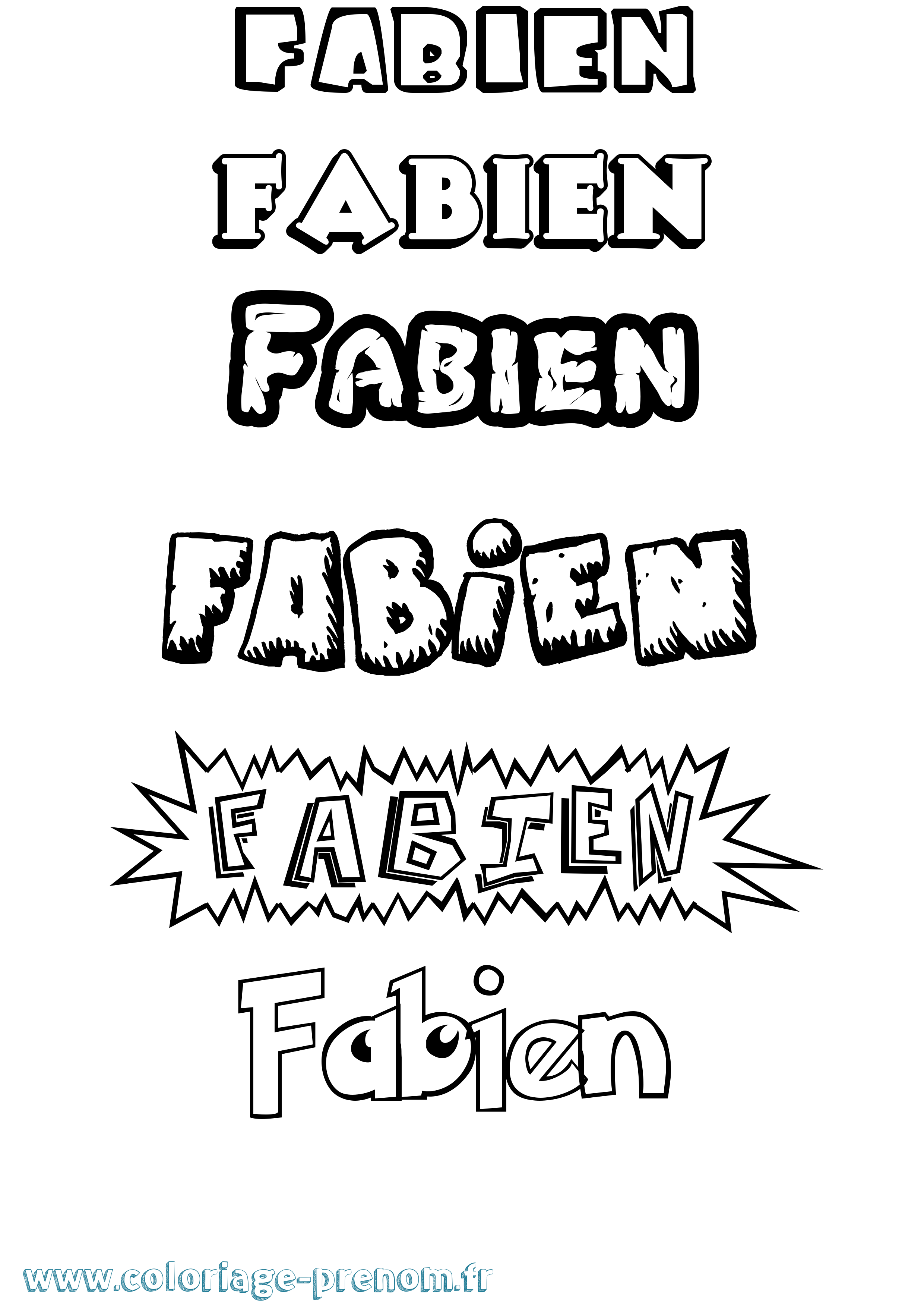 Coloriage prénom Fabien