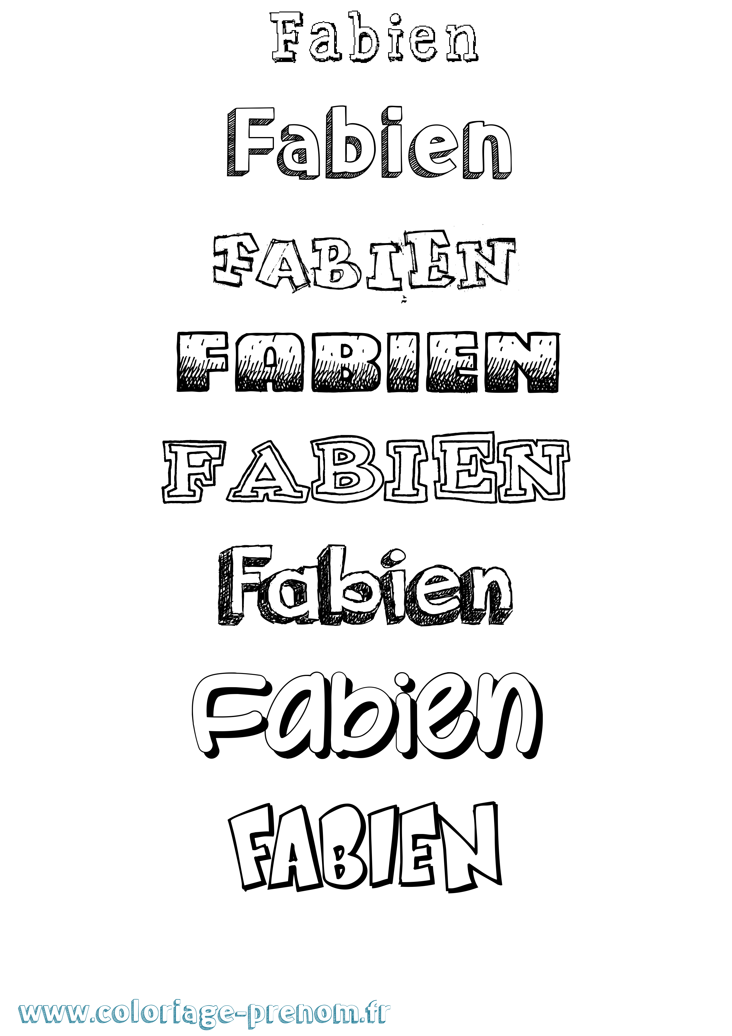 Coloriage prénom Fabien