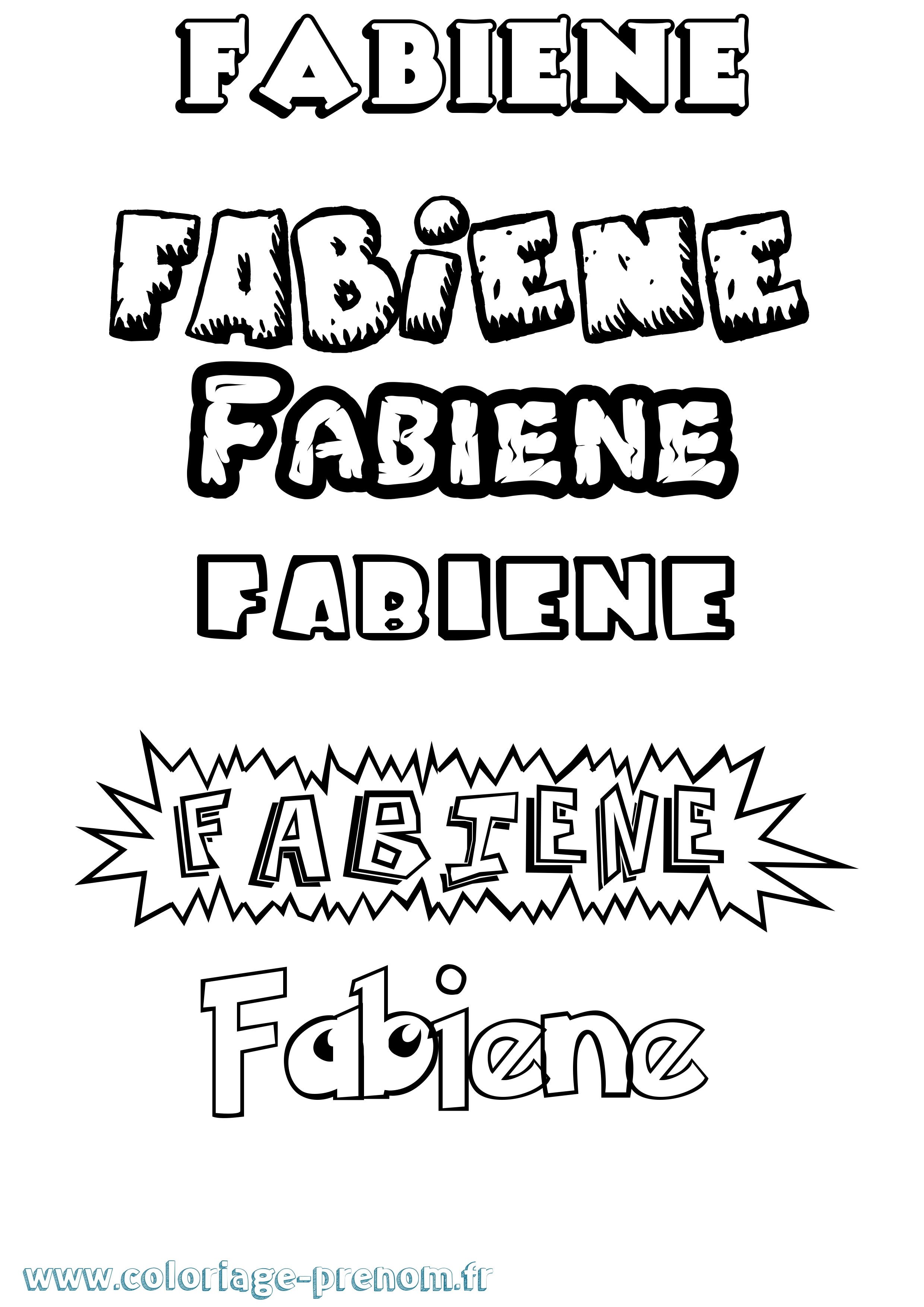Coloriage prénom Fabiene Dessin Animé
