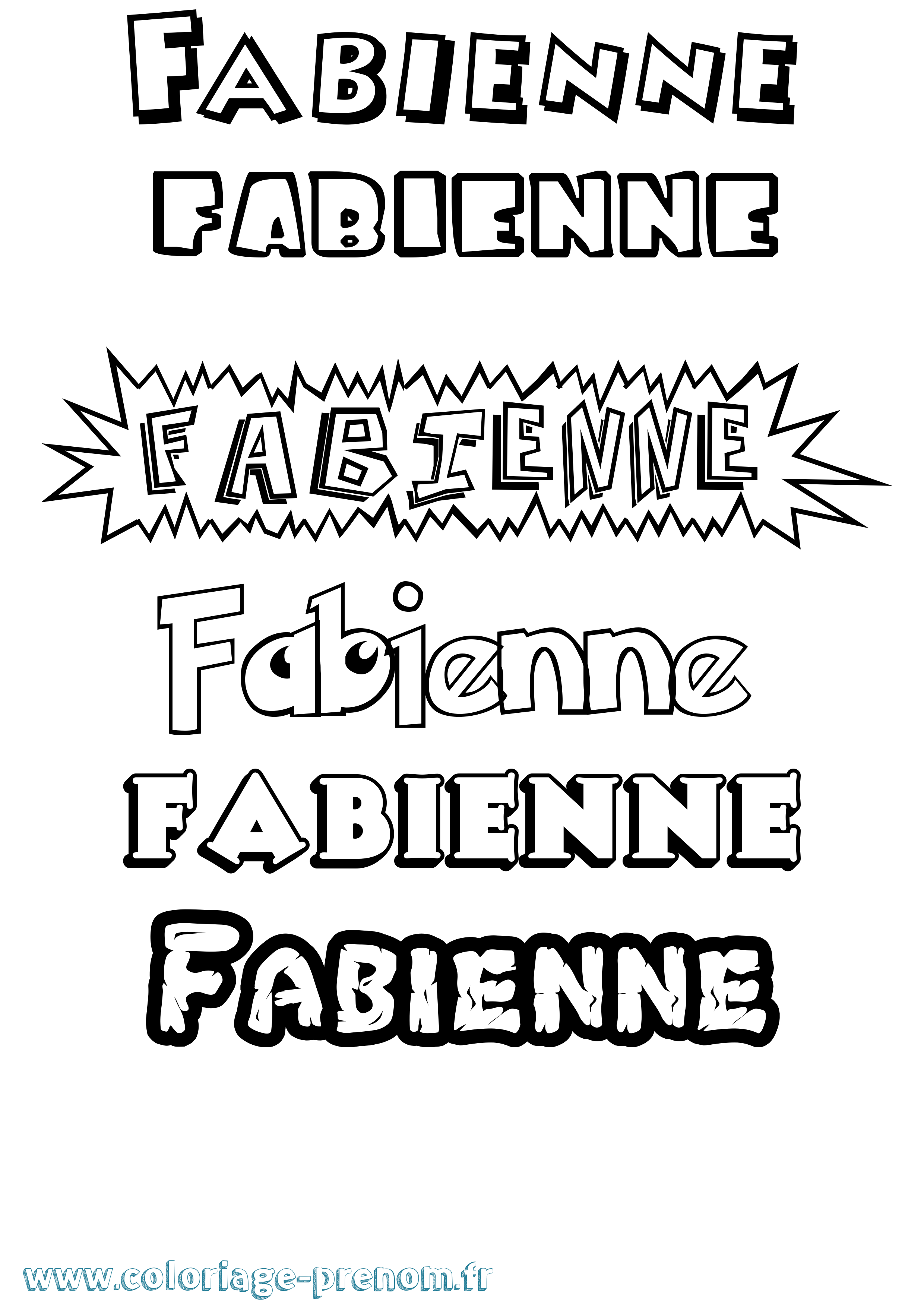 Coloriage Fabienne Coloriage prénom Fabienne