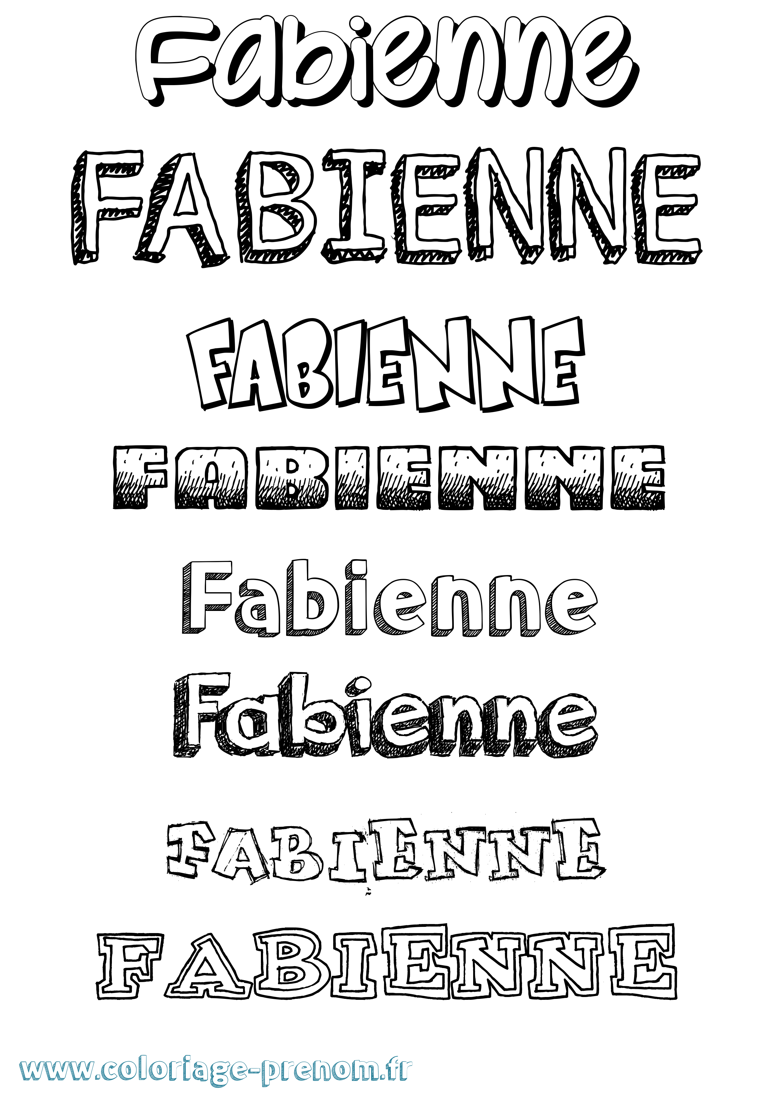 Coloriage prénom Fabienne Dessiné