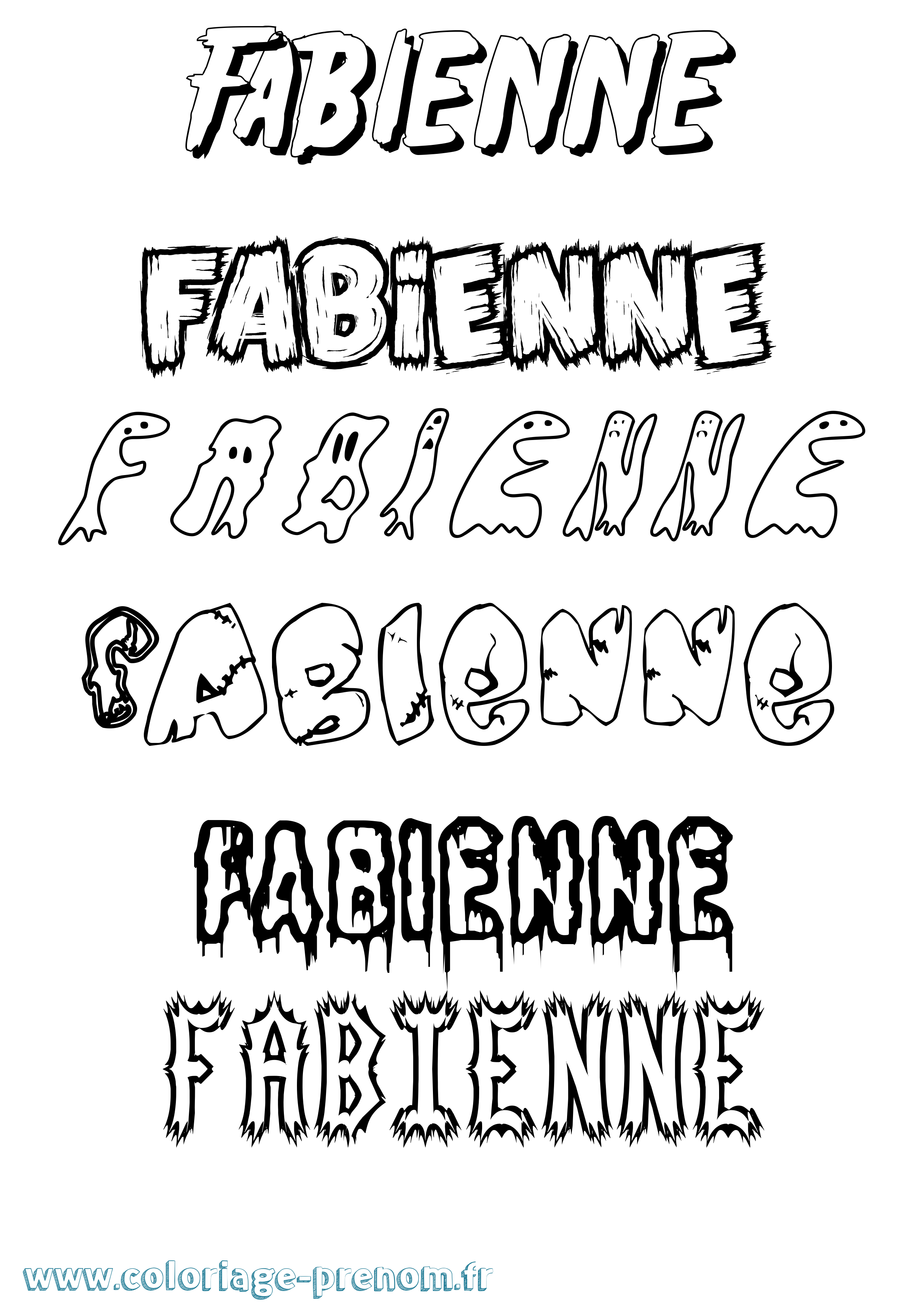 Coloriage prénom Fabienne Frisson