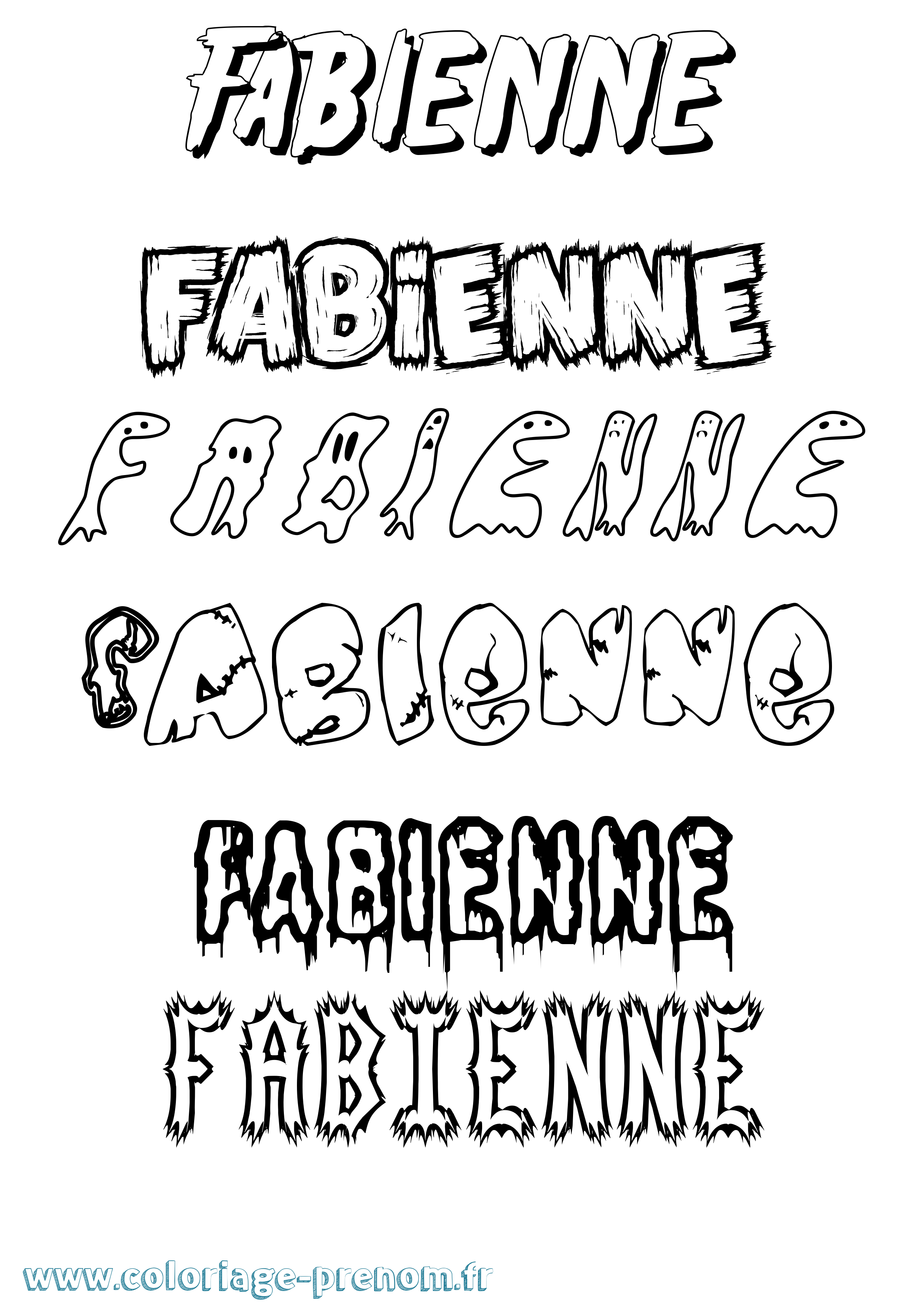 Coloriage Fabienne Coloriage prénom Fabienne