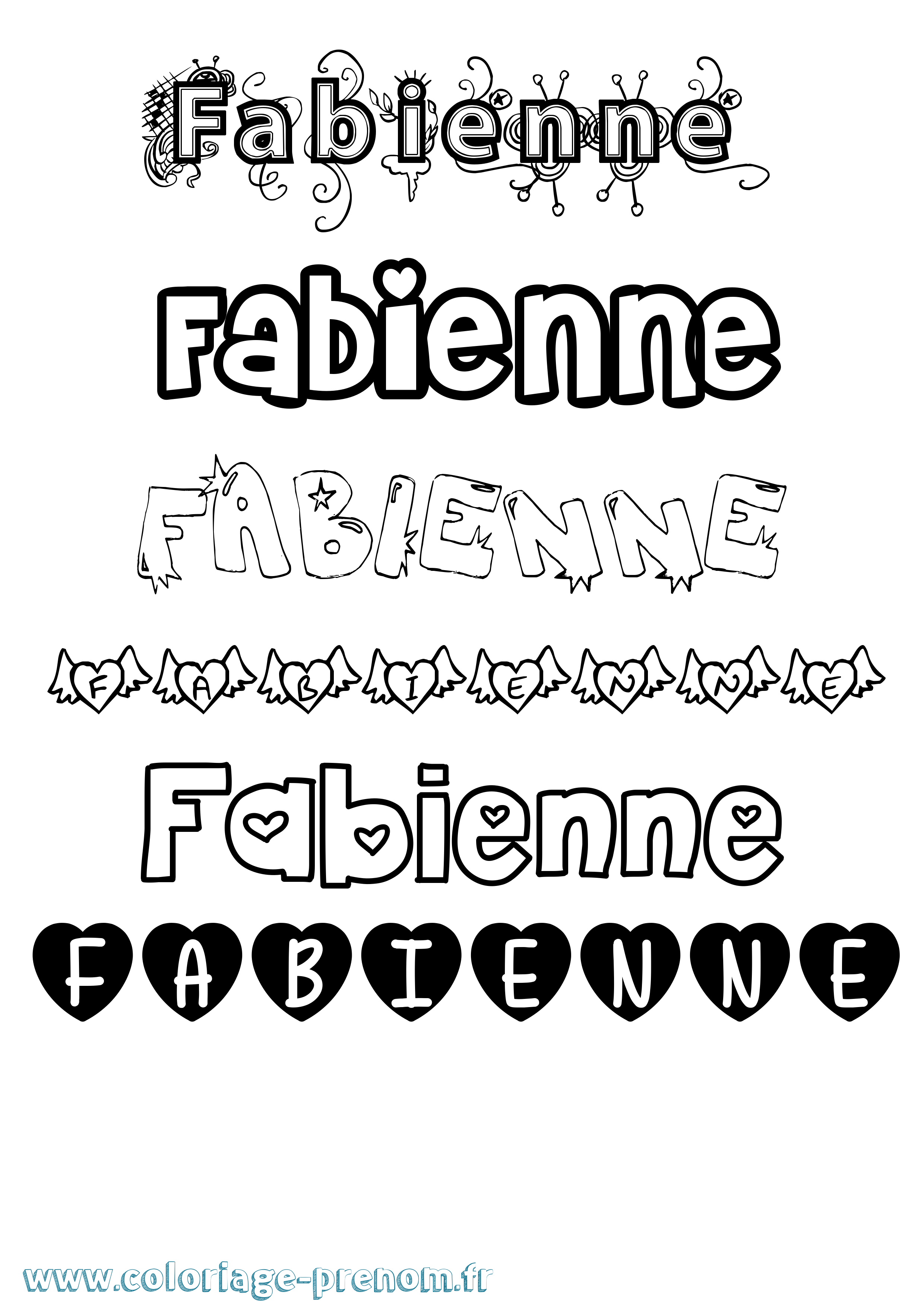 Coloriage Fabienne Coloriage prénom Fabienne