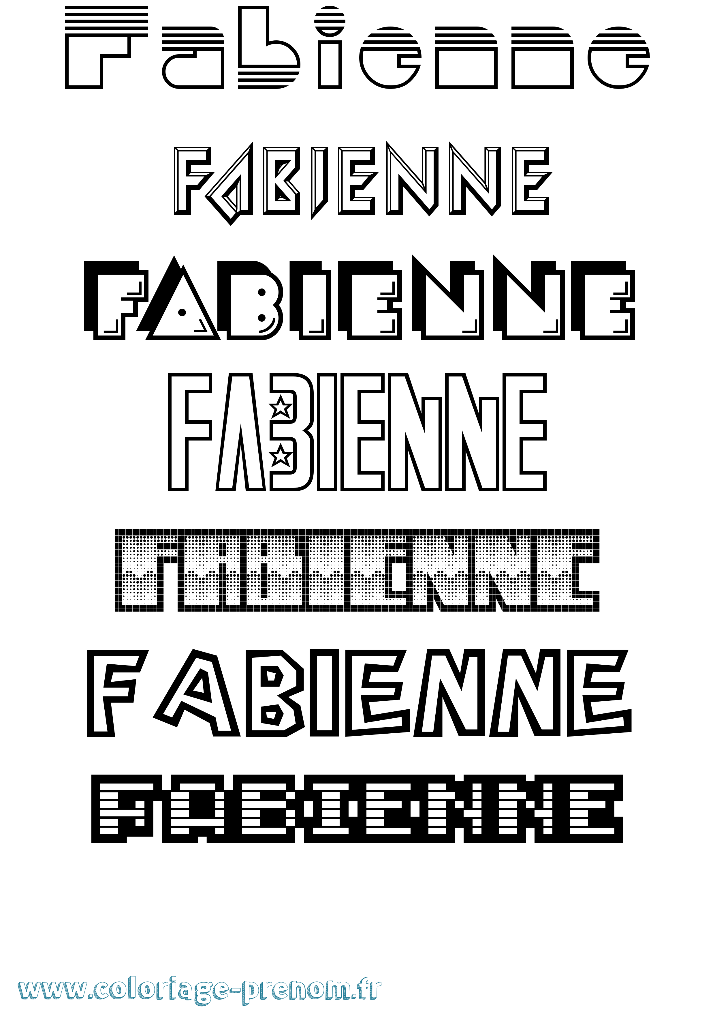 Coloriage Fabienne Coloriage prénom Fabienne
