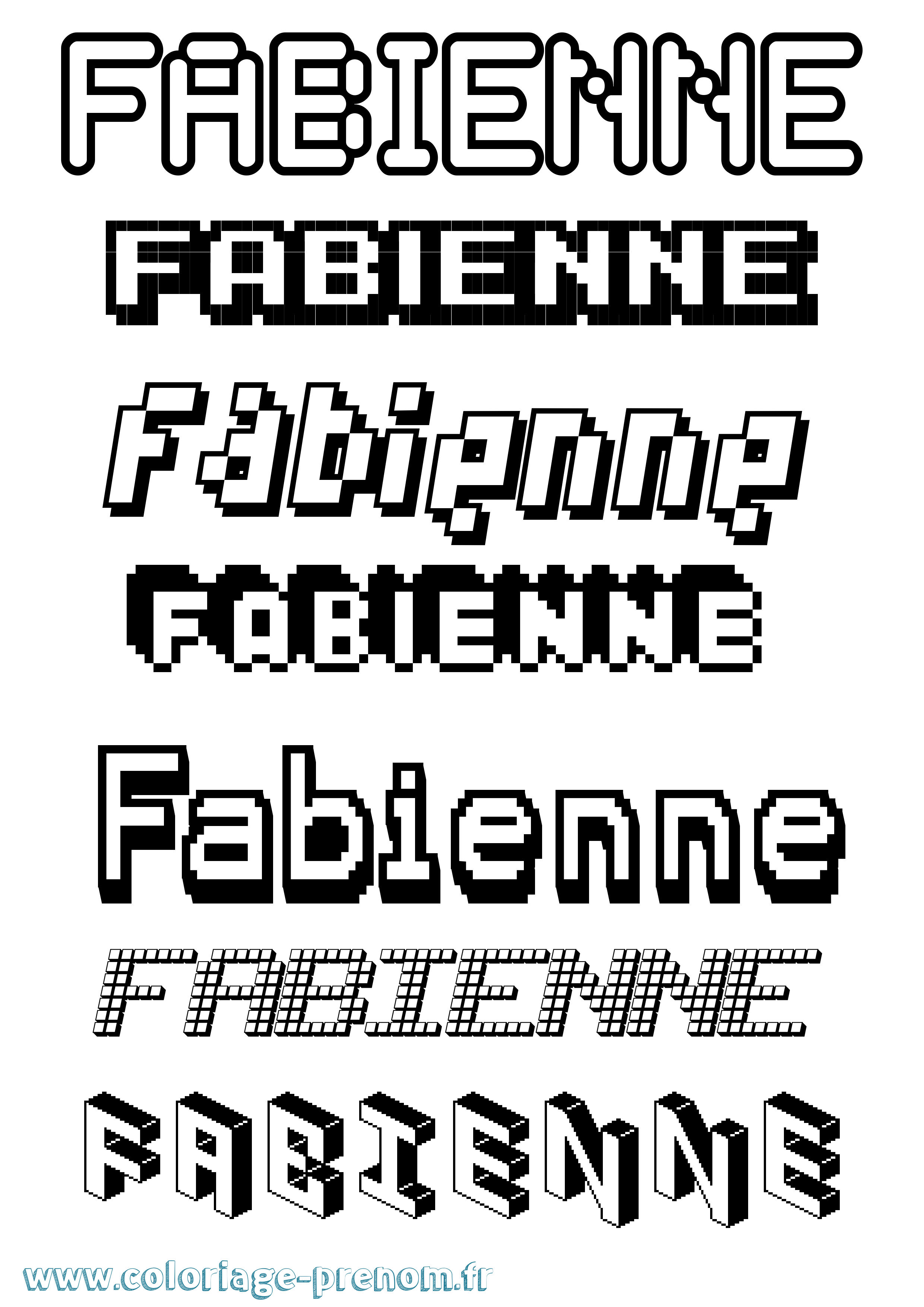 Coloriage Fabienne Coloriage prénom Fabienne