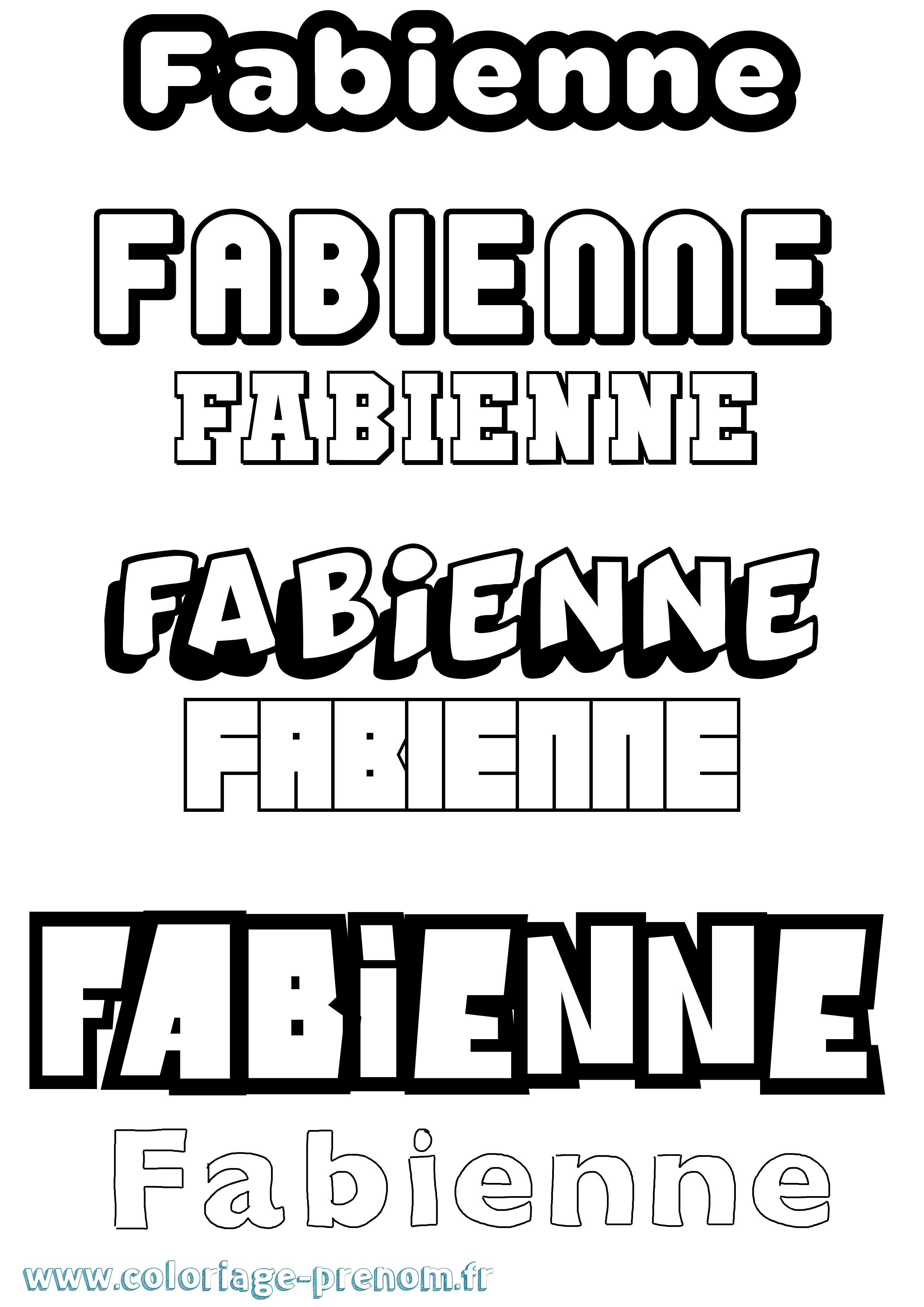 Coloriage Fabienne Coloriage prénom Fabienne