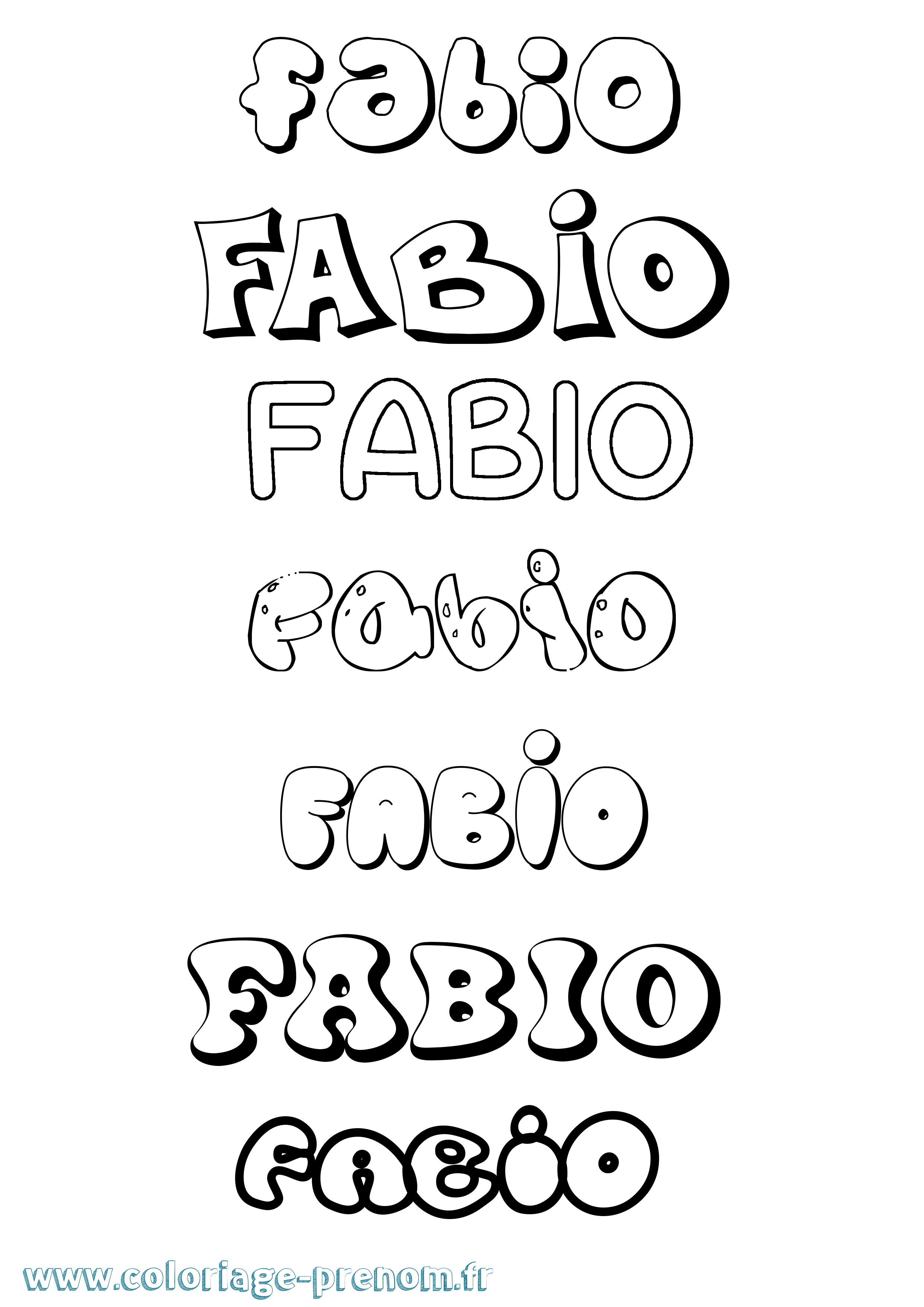 Coloriage prénom Fabio Bubble