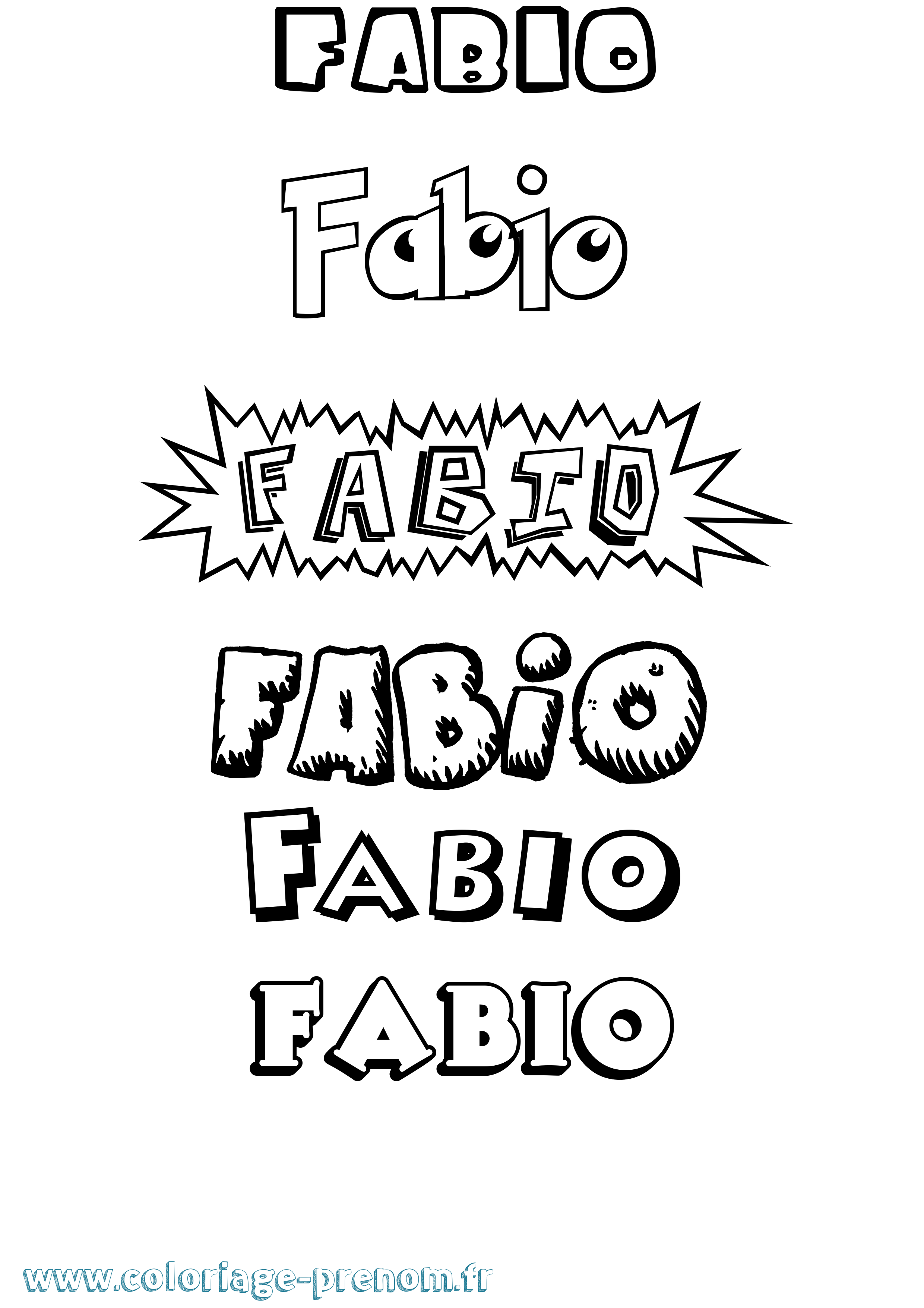 Coloriage prénom Fabio Dessin Animé