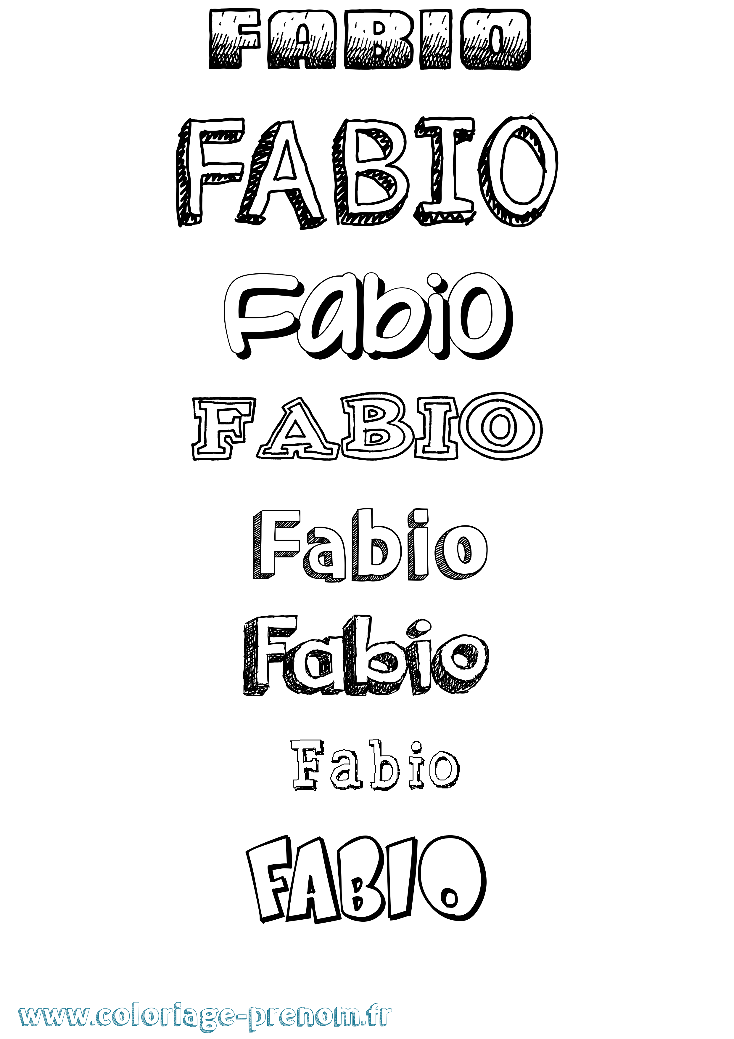 Coloriage Fabio Dessiné Coloriage prénom Fabio Dessiné