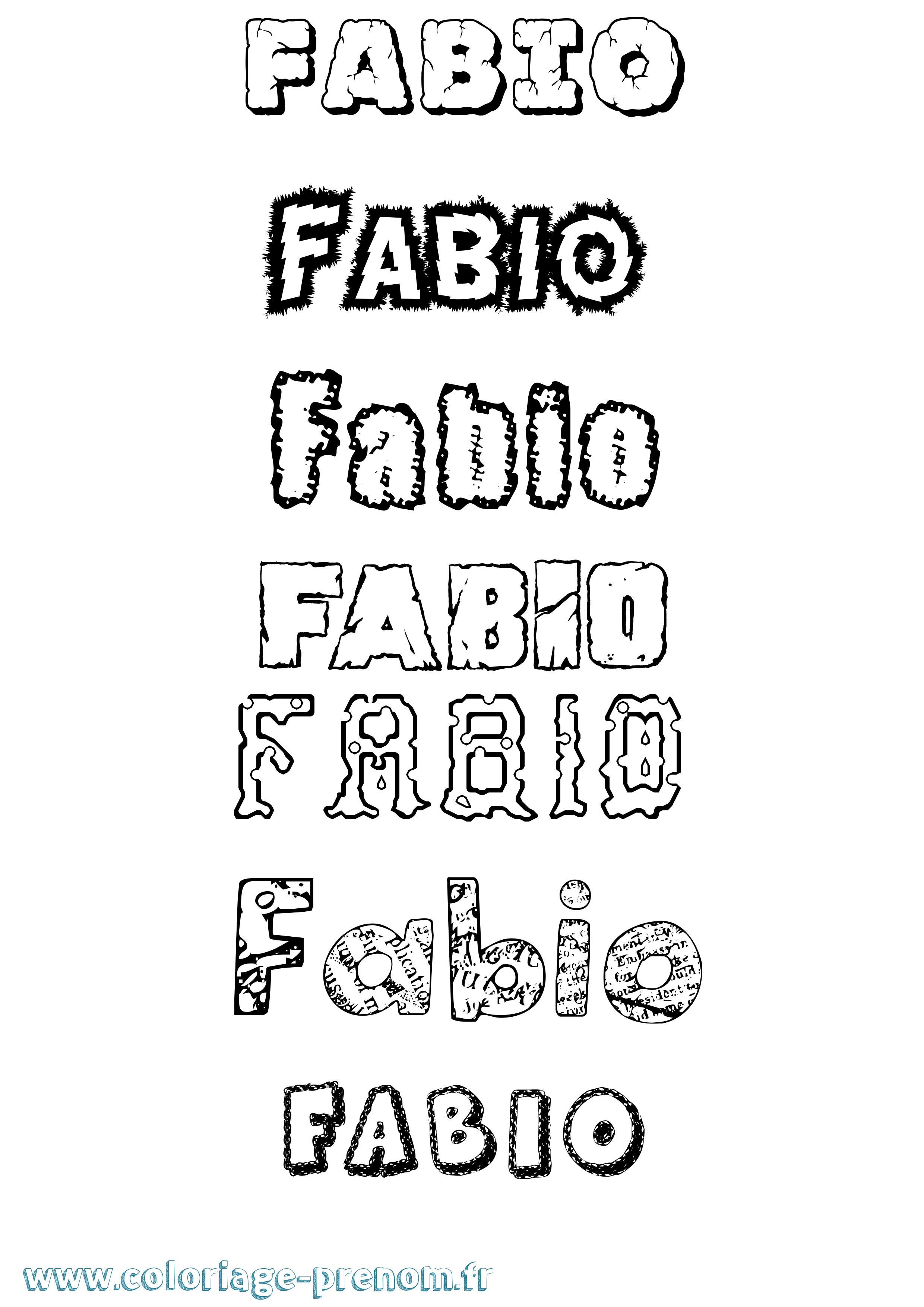Coloriage prénom Fabio Destructuré