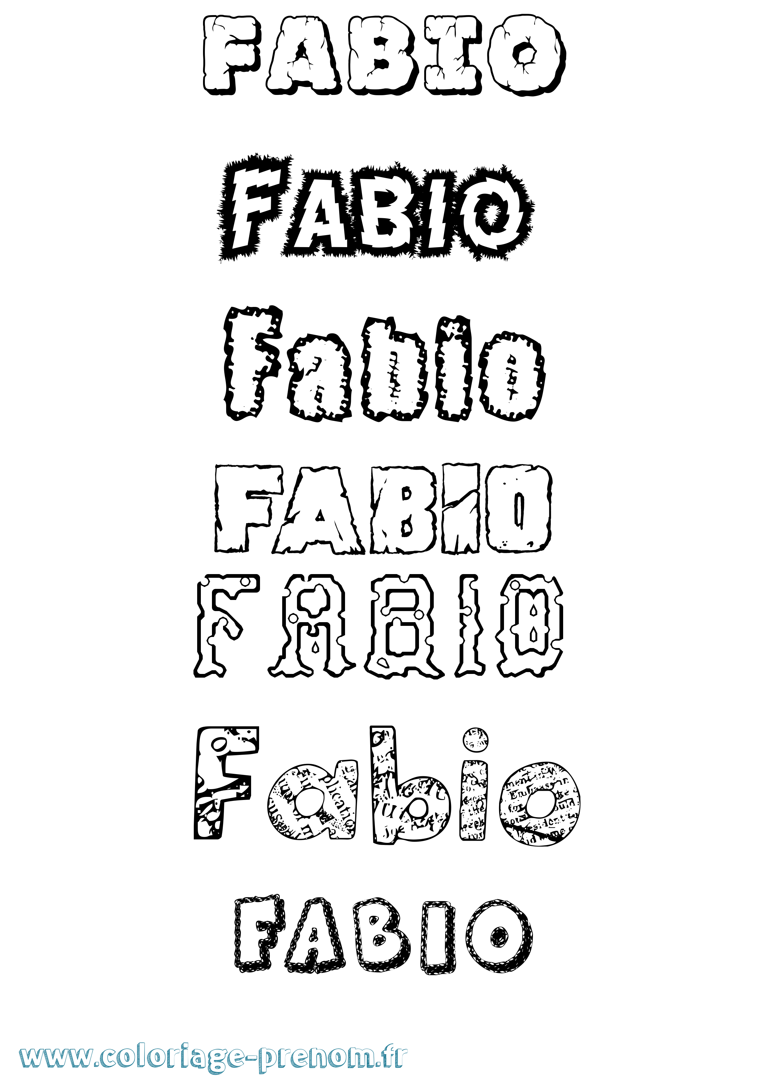 Coloriage Fabio Destructuré Coloriage prénom Fabio Destructuré