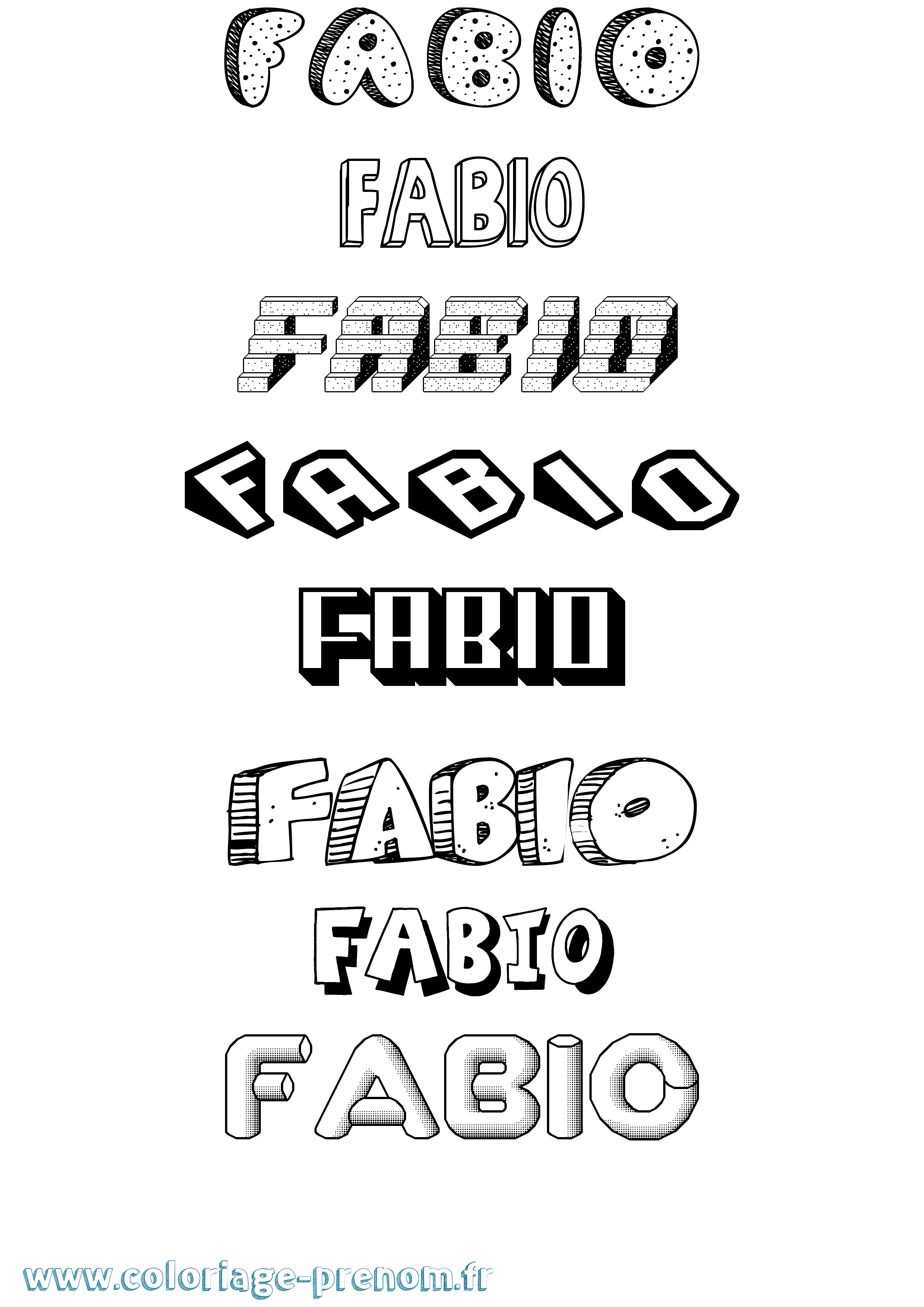 Coloriage Fabio Effet 3D Coloriage prénom Fabio Effet 3D