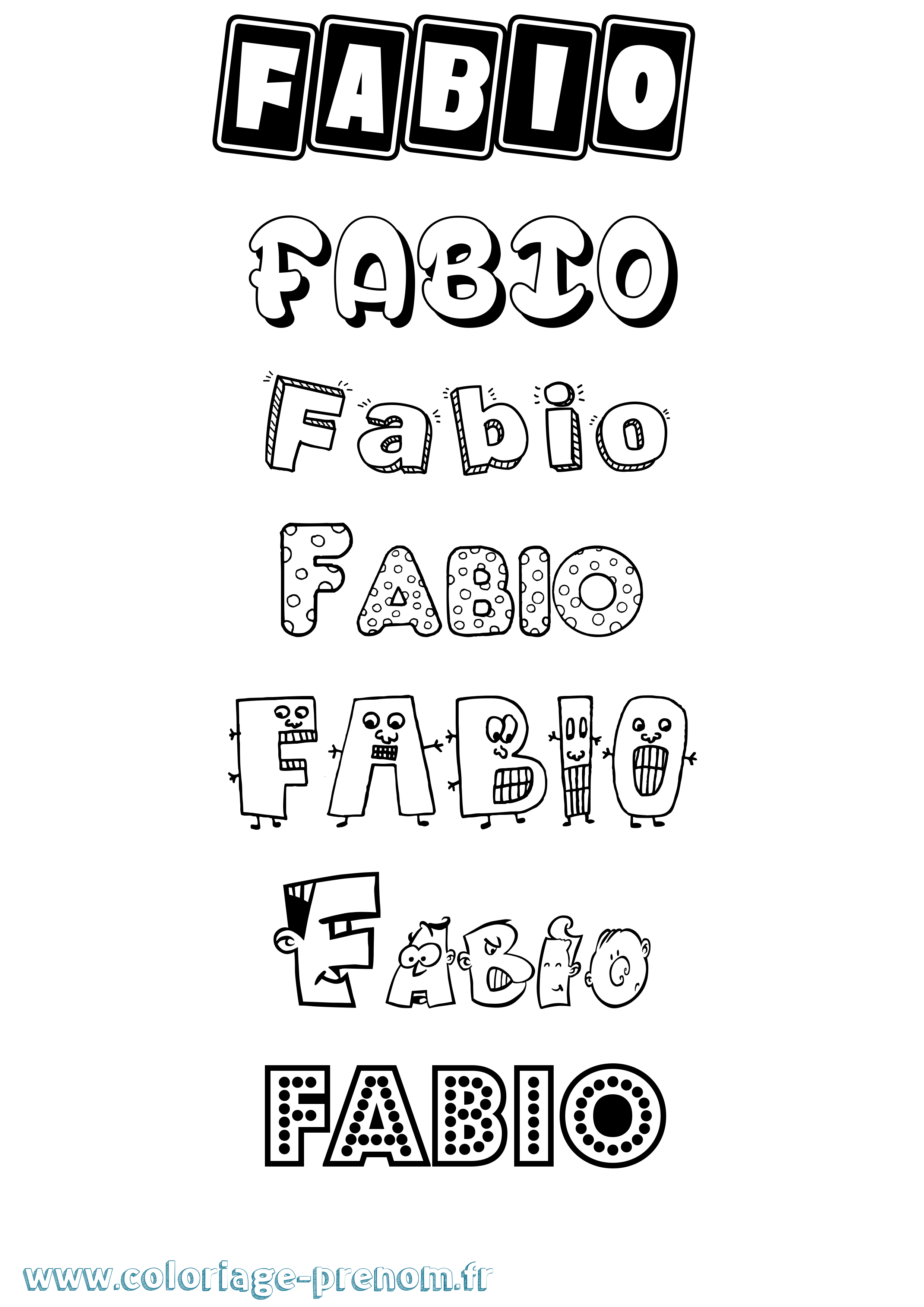 Coloriage prénom Fabio Fun