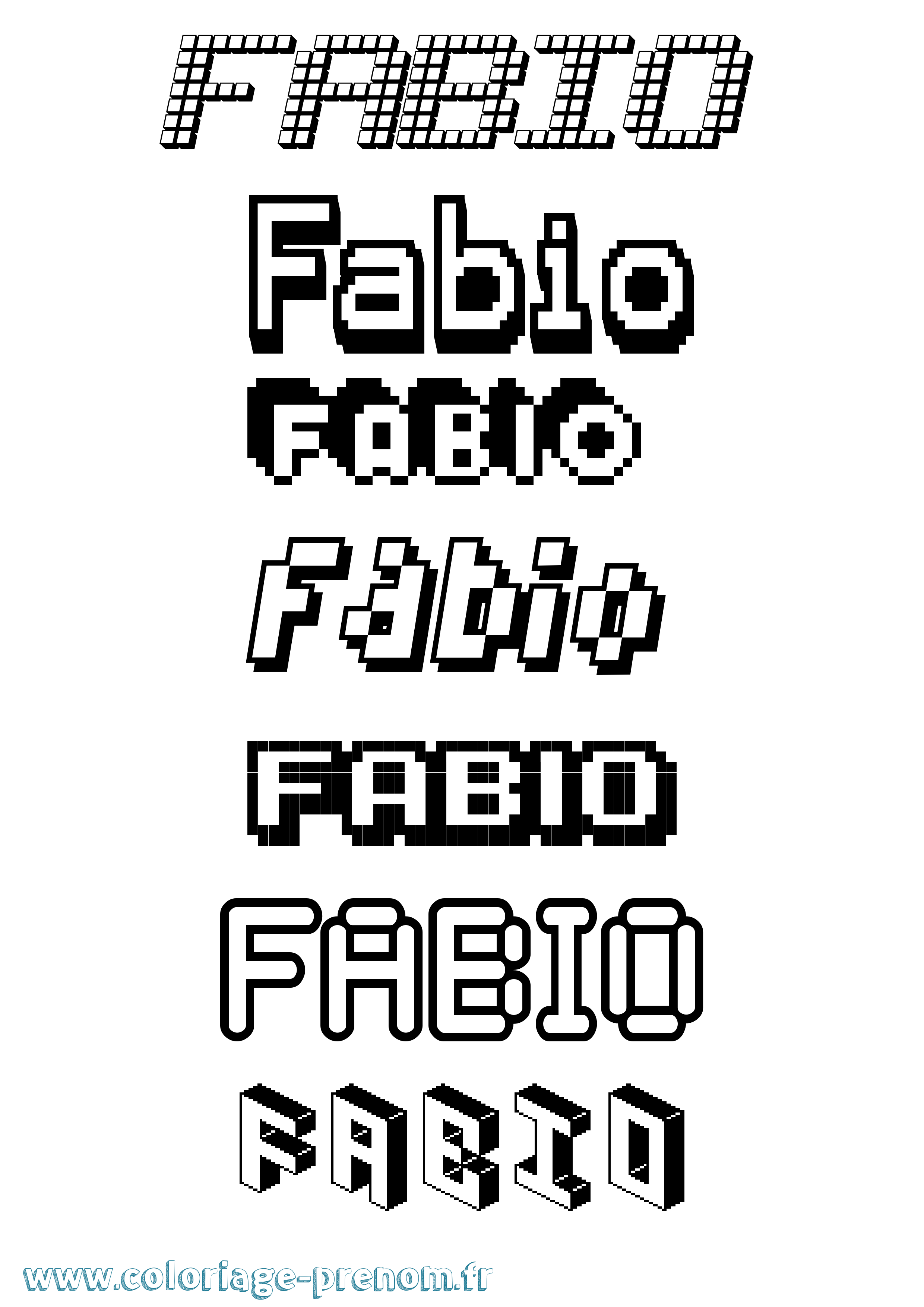 Coloriage prénom Fabio Pixel