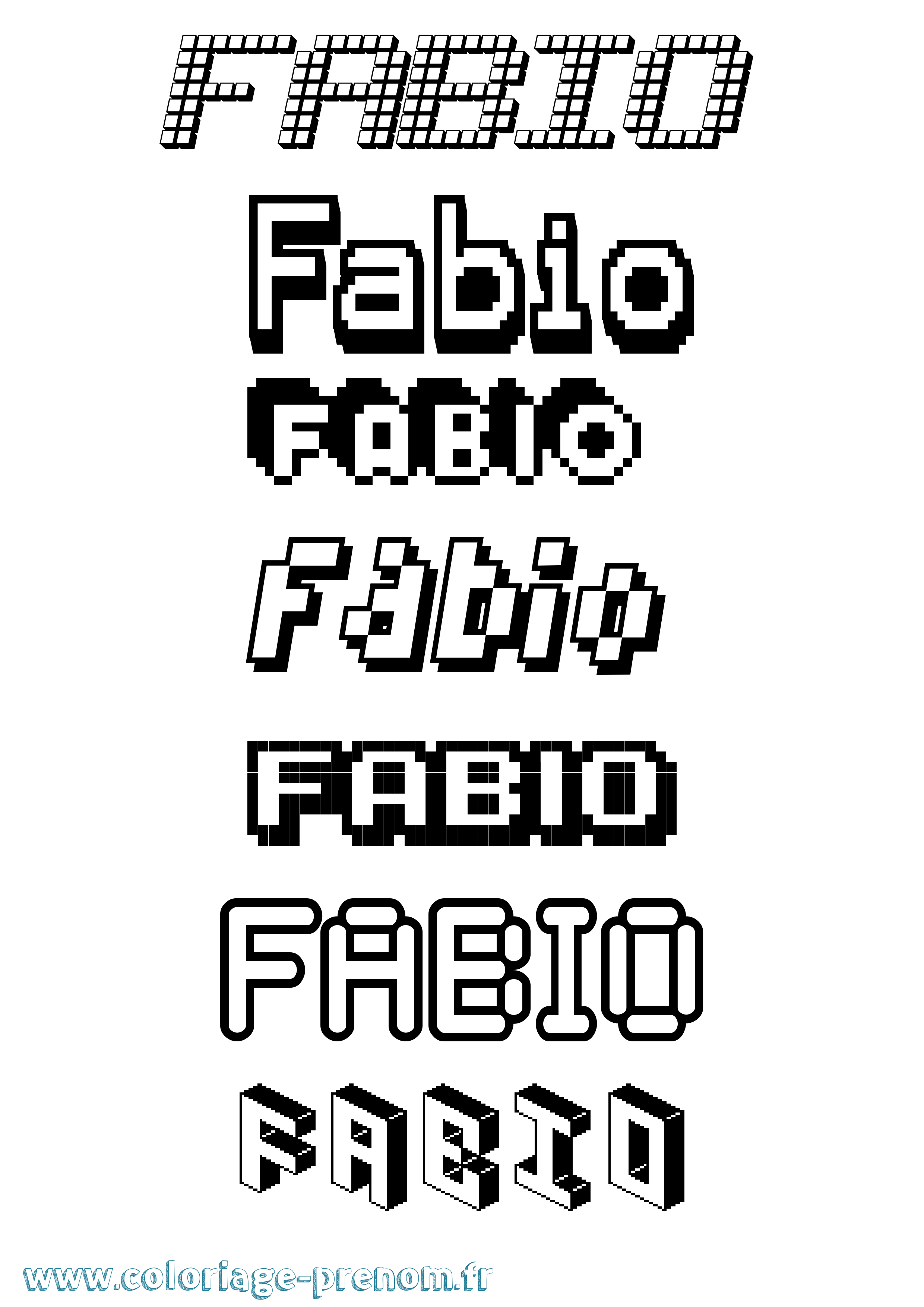 Coloriage Fabio Pixel Coloriage prénom Fabio Pixel