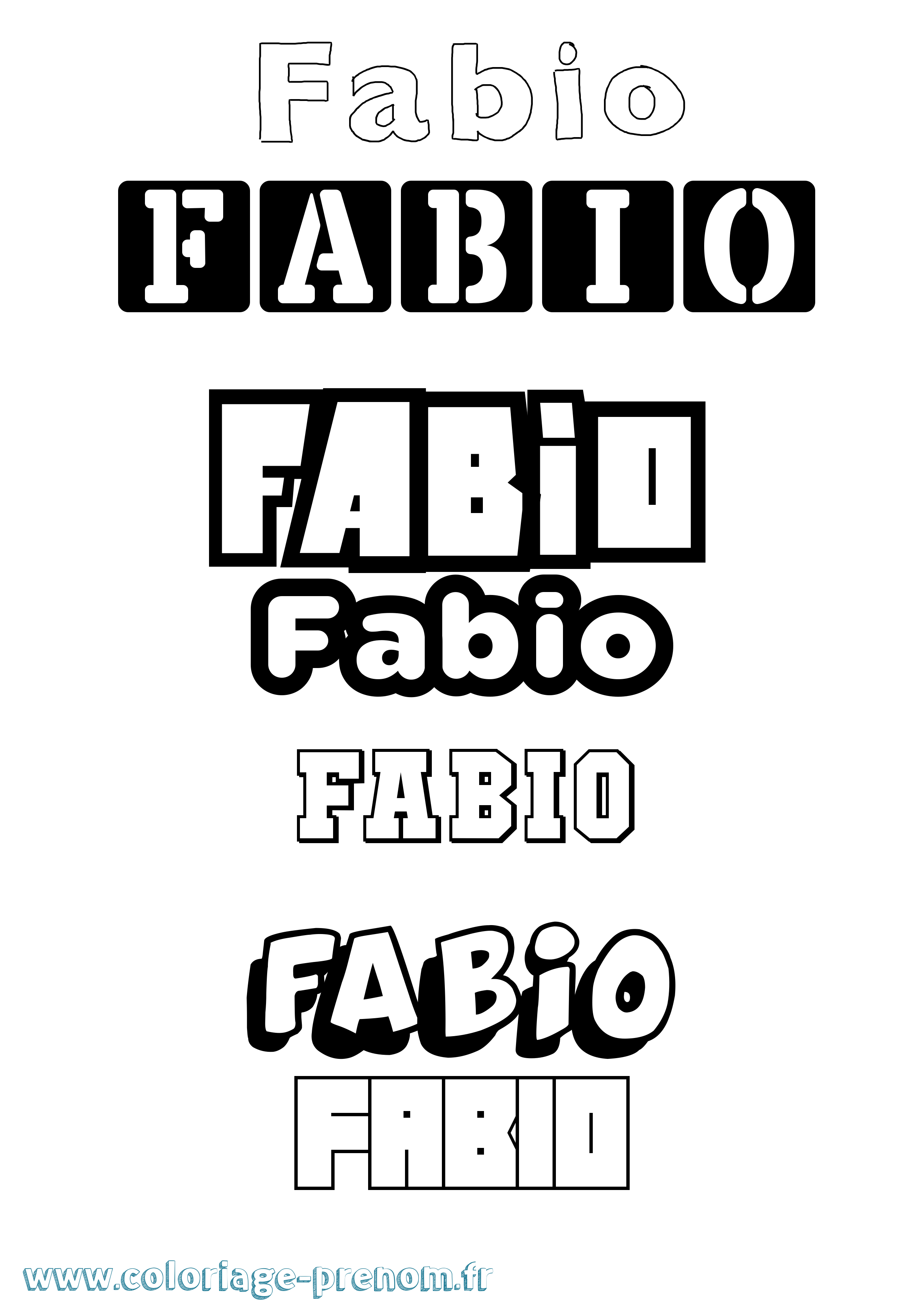 Coloriage Fabio Simple Coloriage prénom Fabio Simple