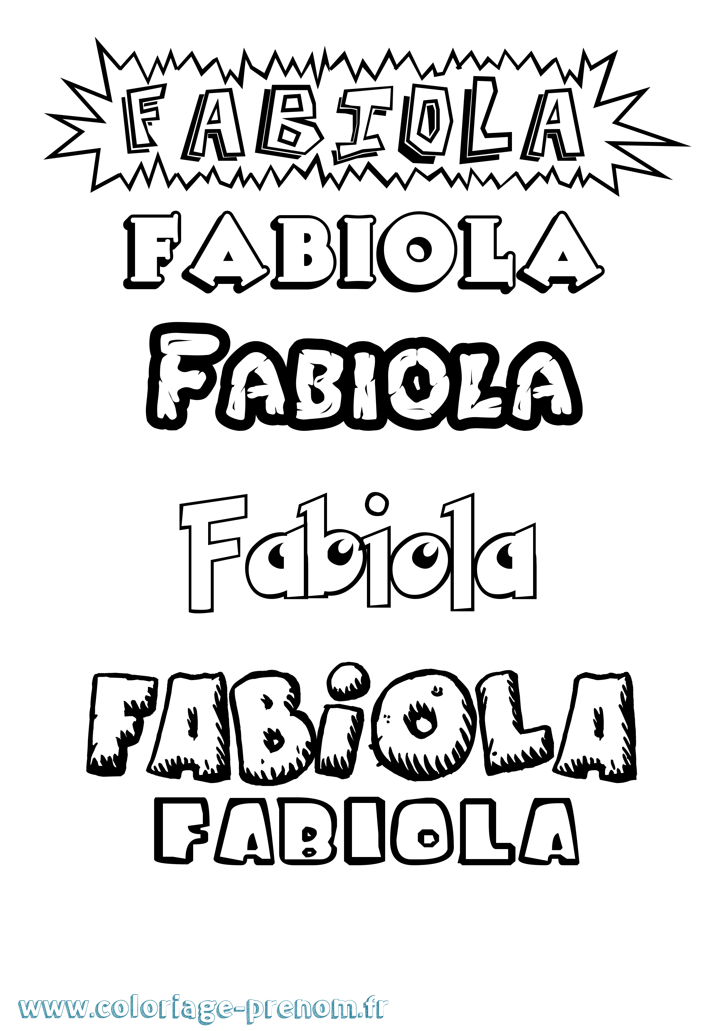 Coloriage prénom Fabiola Dessin Animé
