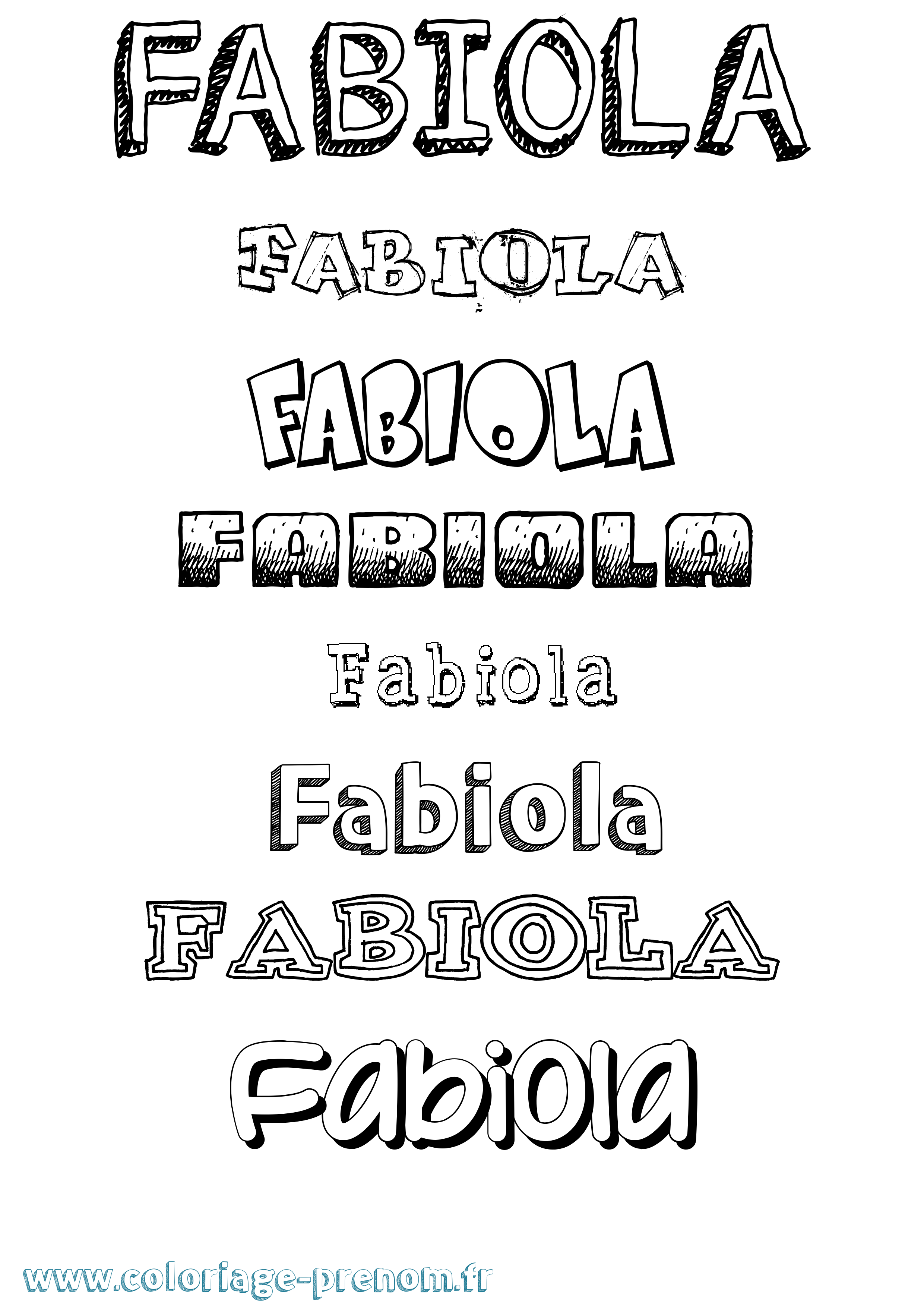 Coloriage prénom Fabiola Dessiné