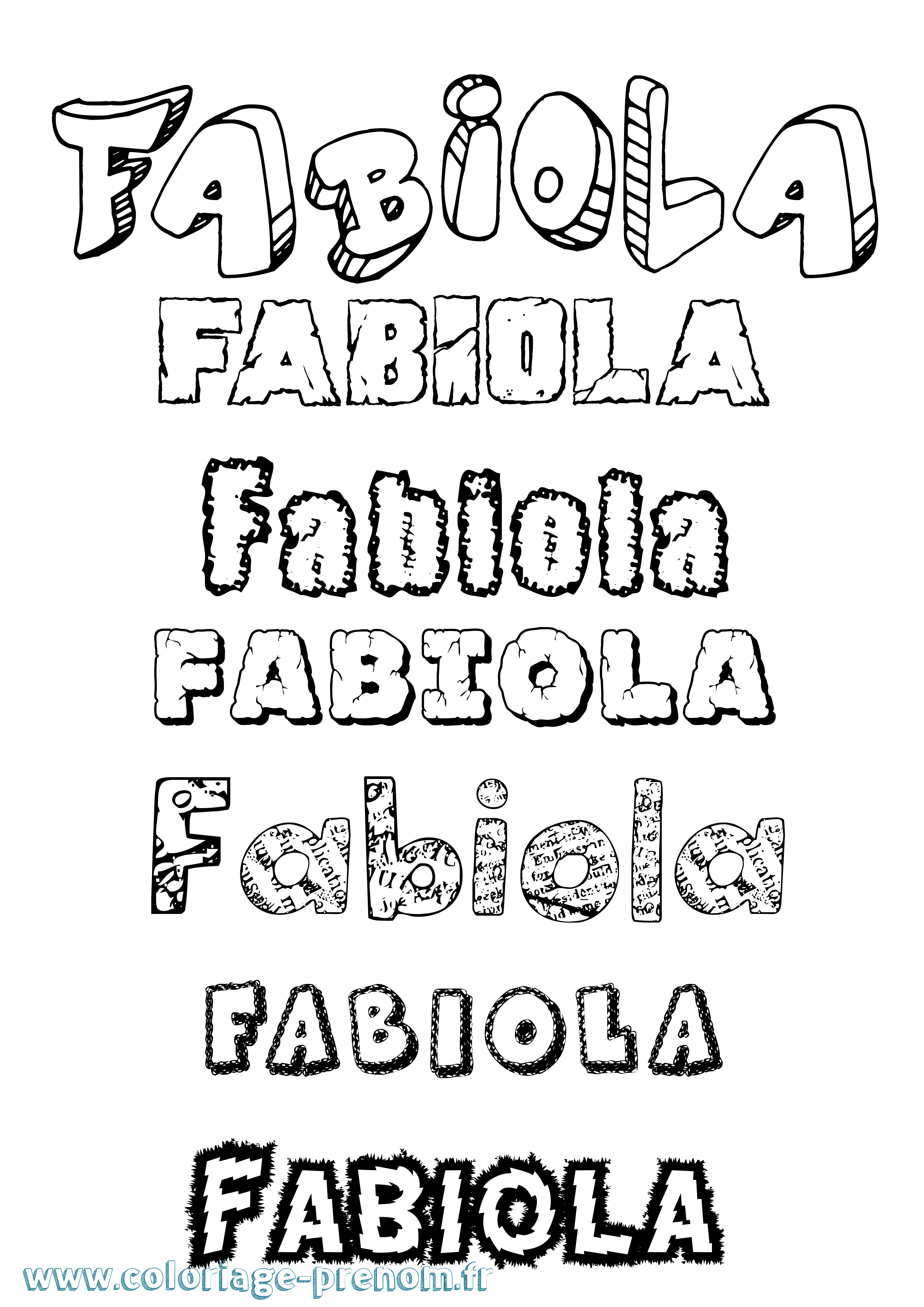 Coloriage prénom Fabiola Destructuré