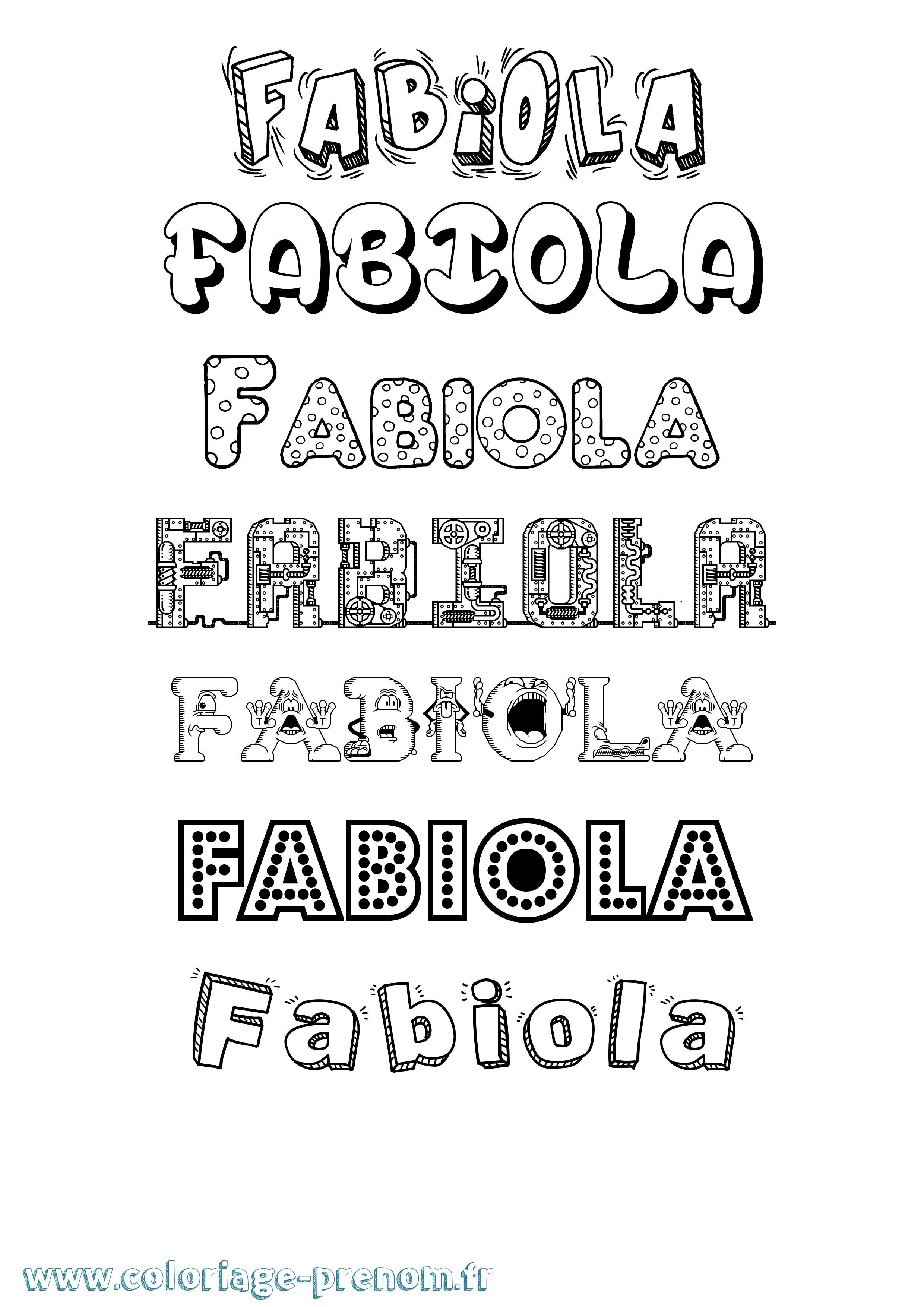Coloriage prénom Fabiola Fun